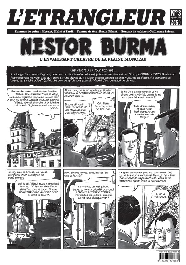 L'Étrangleur - Nestor Burma -  L'envahissant cadavre de la Plaine Monceau #3 cover