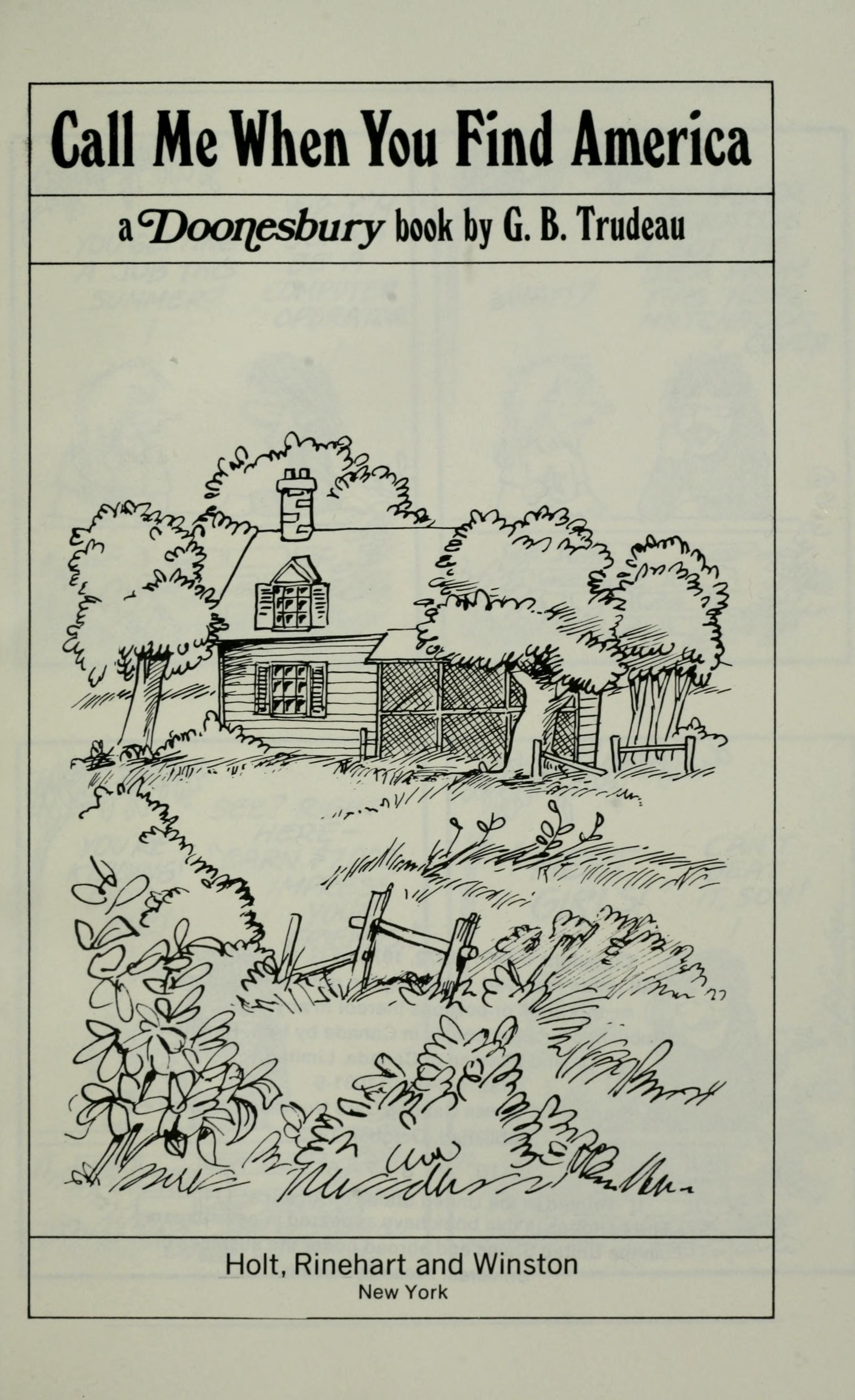 Call Me When You Find America (A Doonesbury Book)