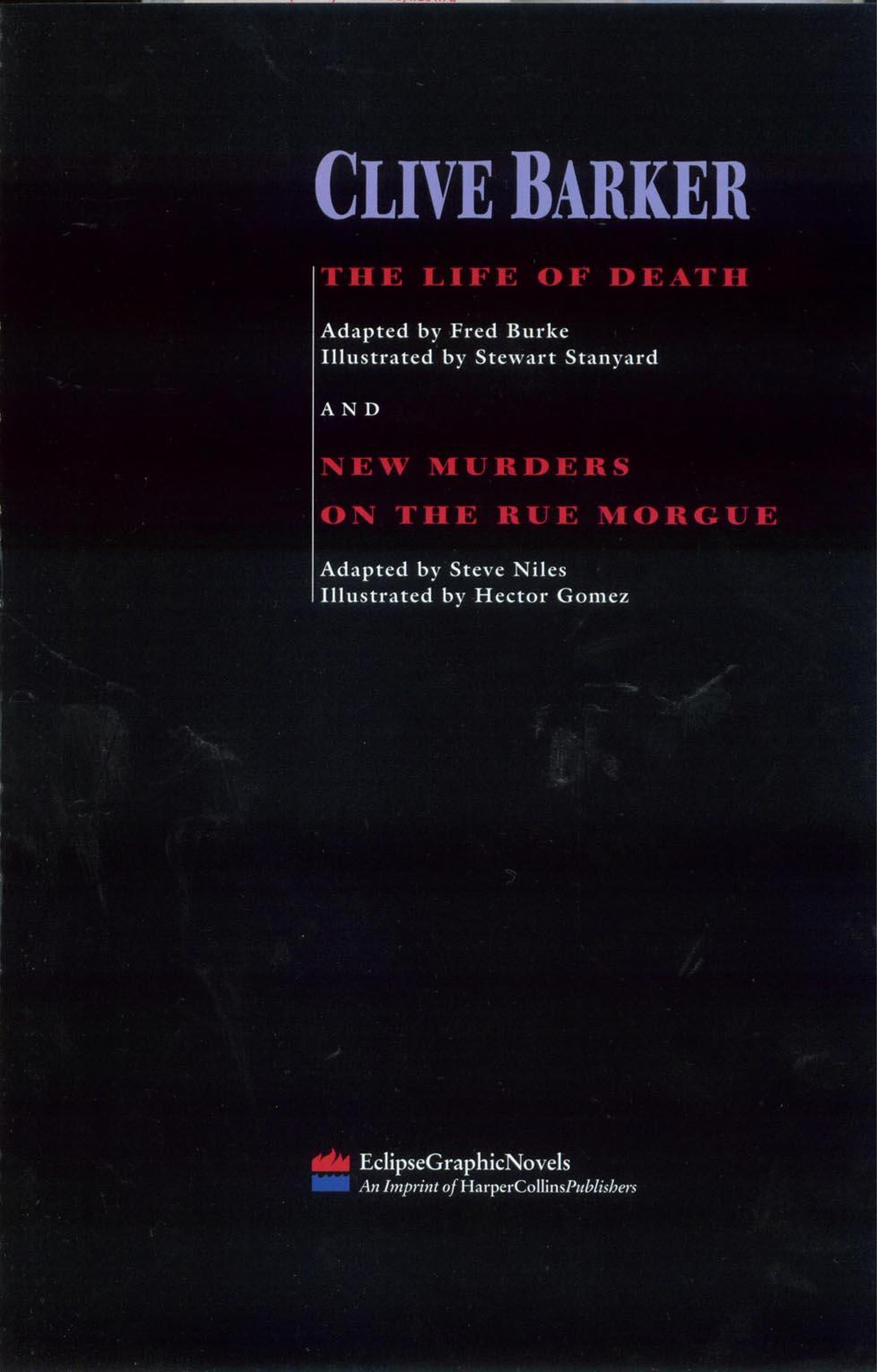 Clive Barker: The Life of Death #[nn] cover