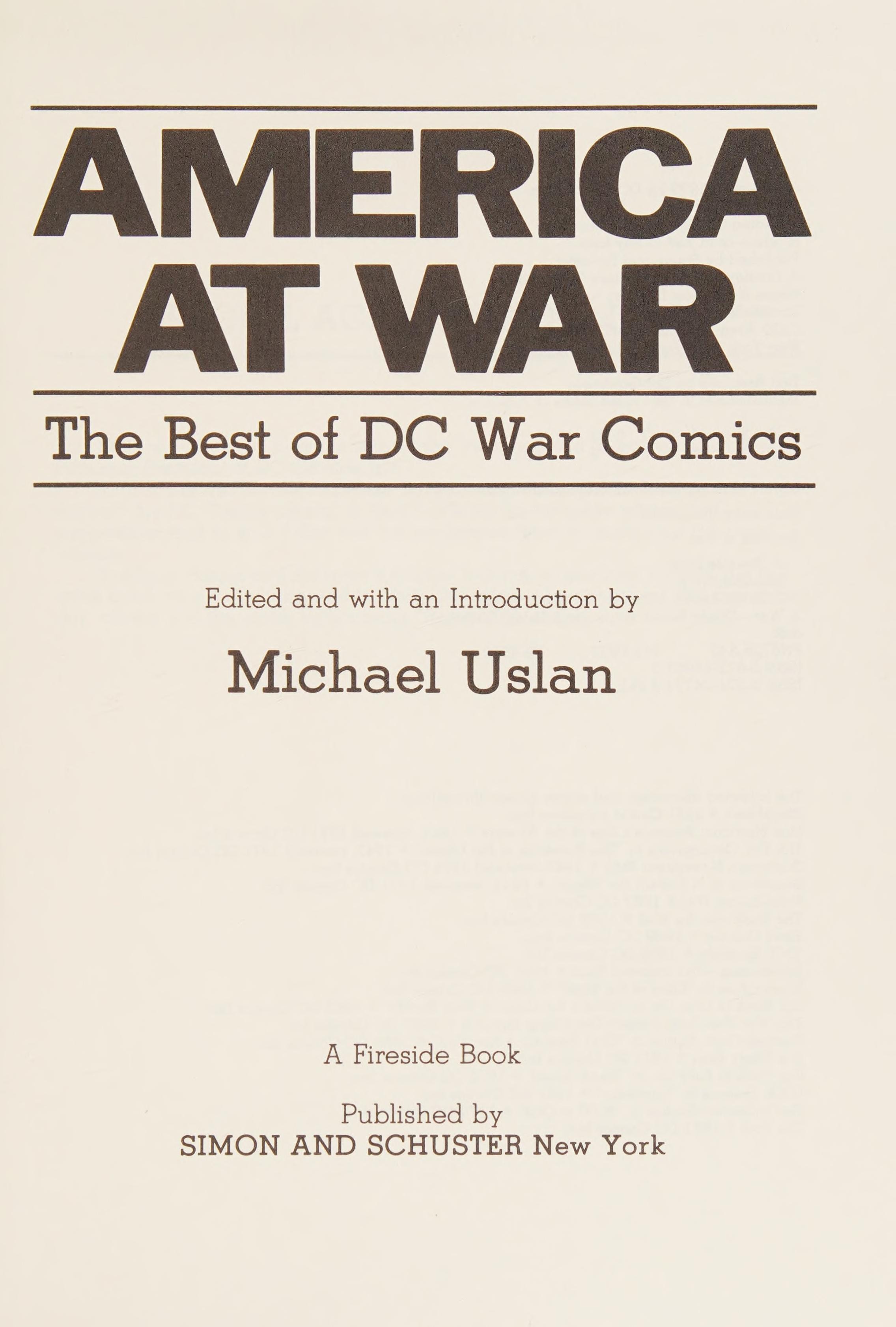 America at War: The Best of DC War Comics