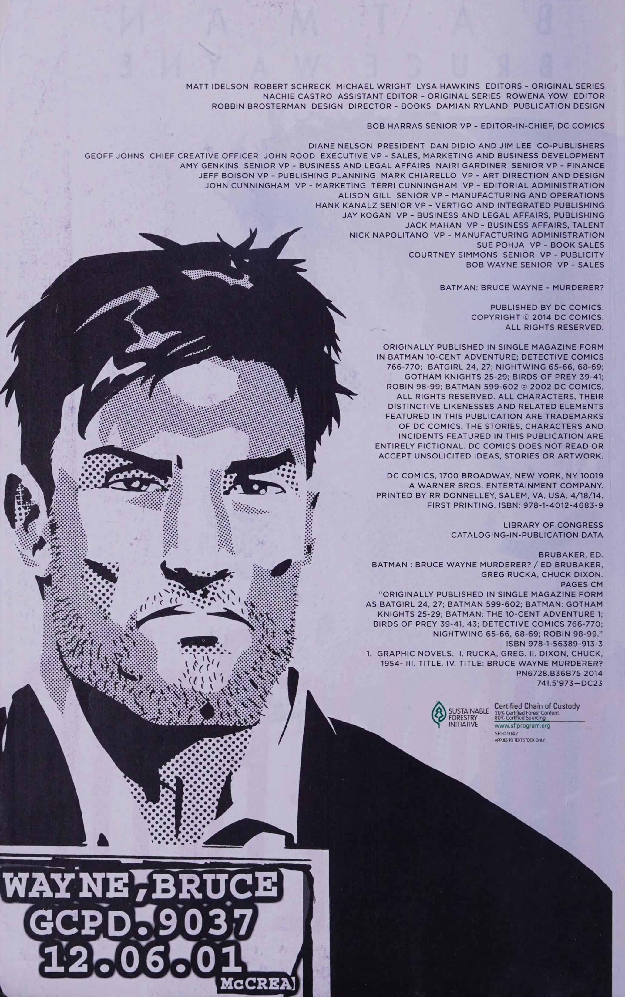Batman: Bruce Wayne - Murderer? #[nn] cover