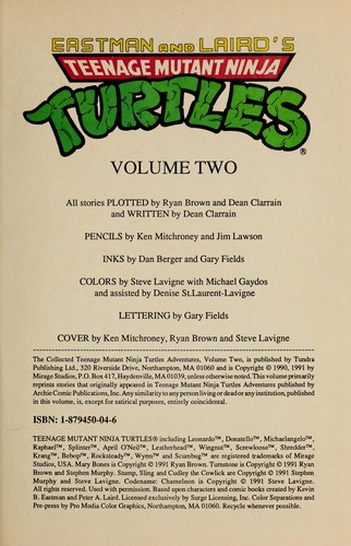 The Collected Teenage Mutant Ninja Turtles Adventures #2 cover
