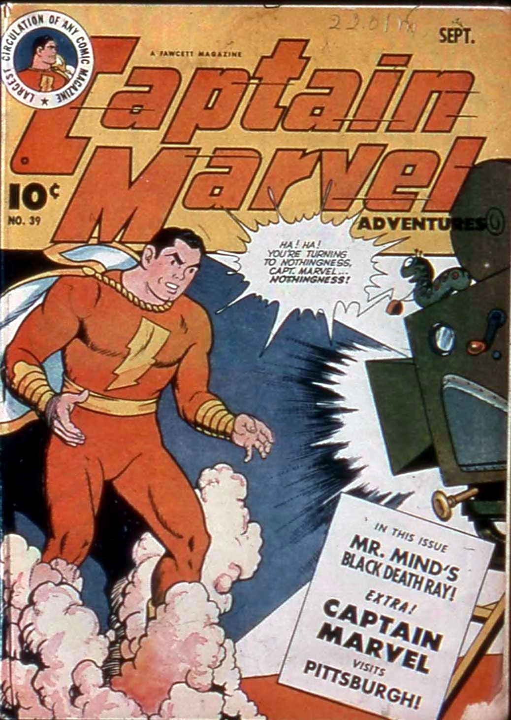 Captain Marvel Adventures #39 cover