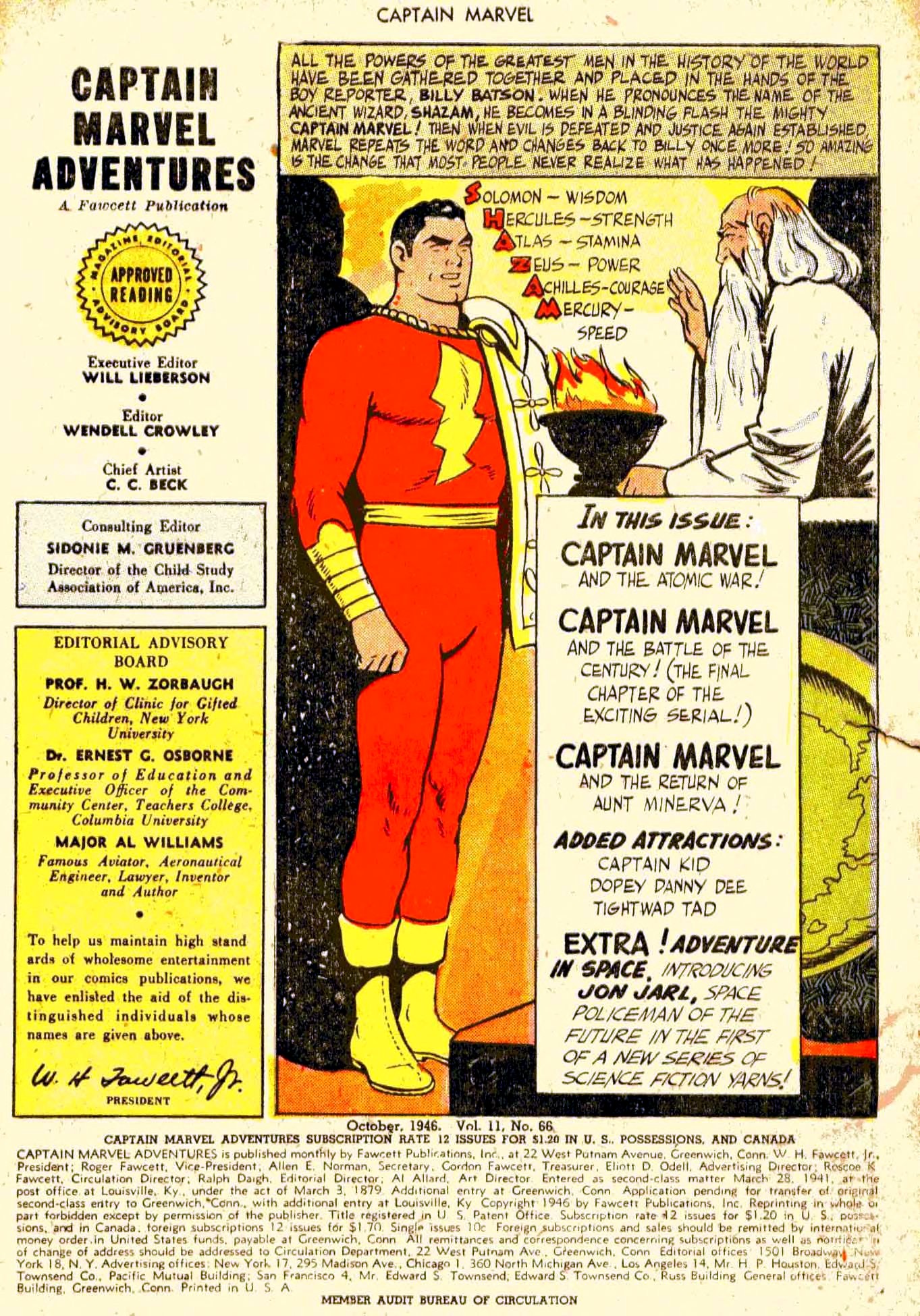 Captain Marvel Adventures #66 cover