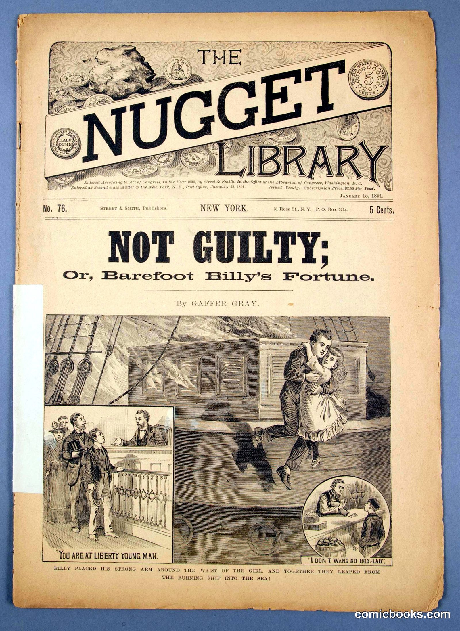 Not Guilty; or, Barefoot Billy's Fortune by Gray, Gaffer