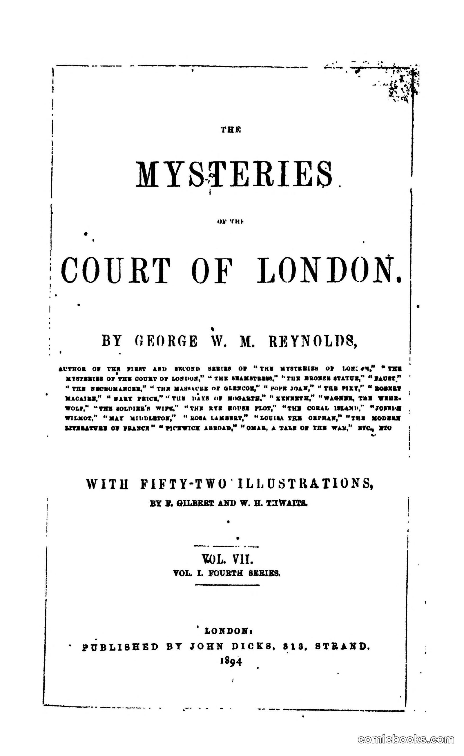 The Mysteries of the Court of London Vol. 7 by Reynolds, George W. M