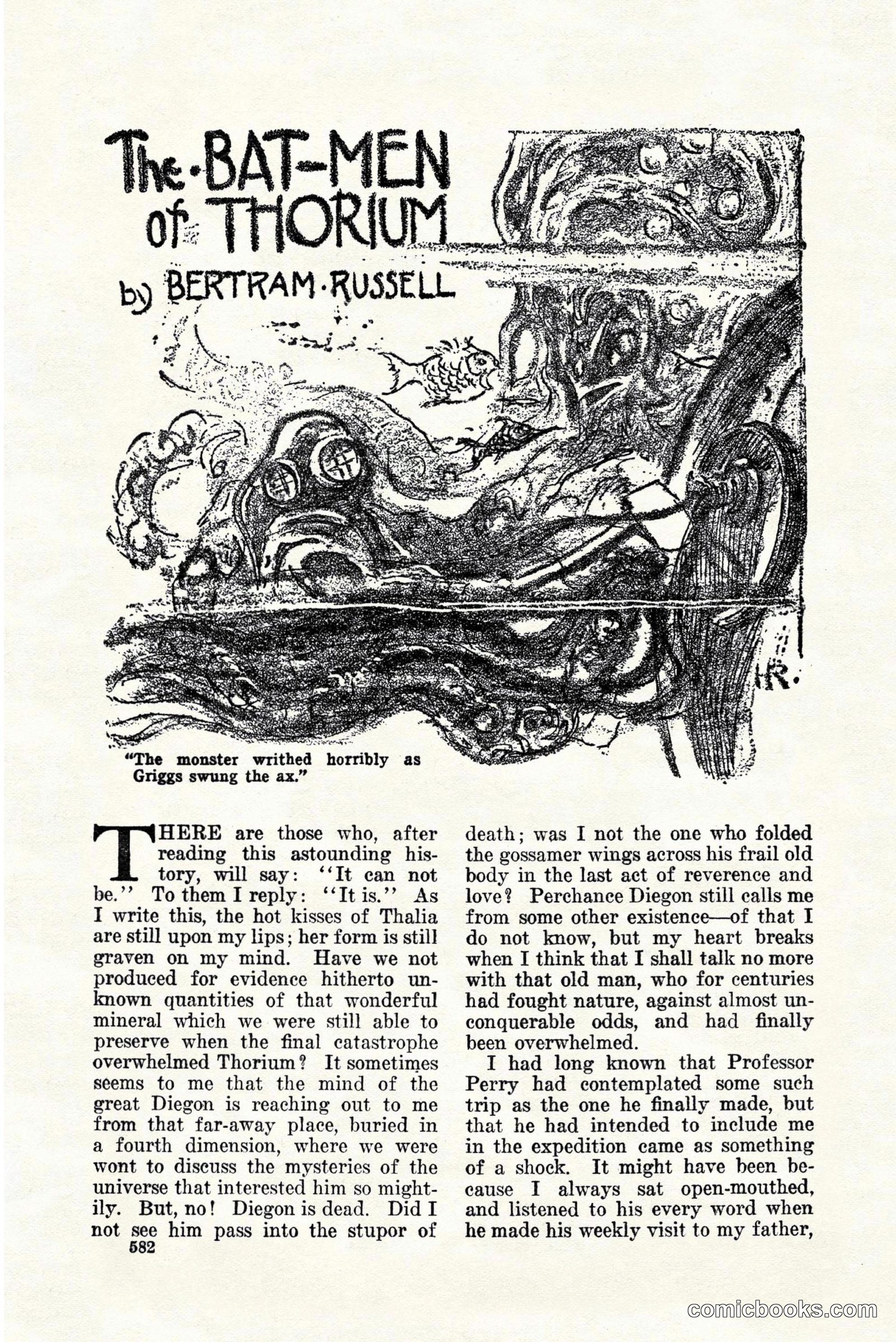 Weird Tales: "The Bat-Men of Thorium" by Bertram Russell