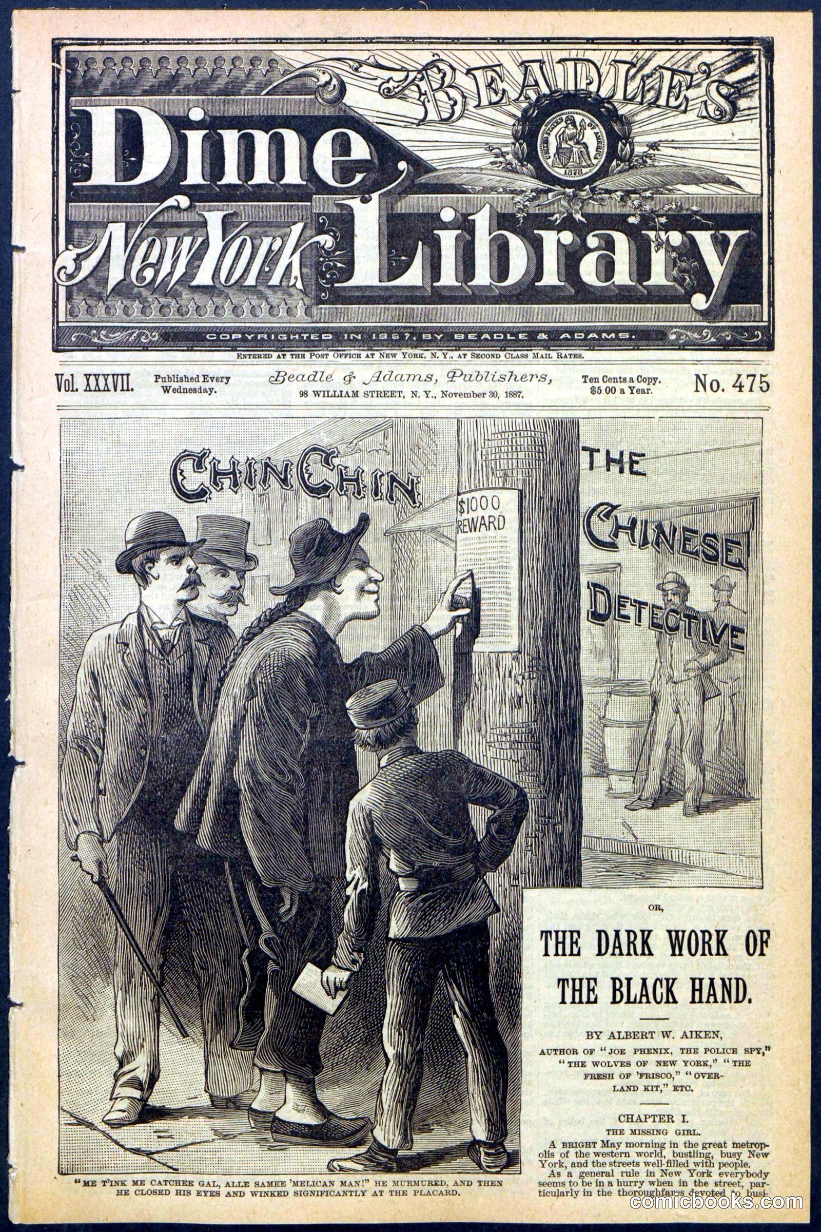 Beadle's New York Dime Library, No. 475