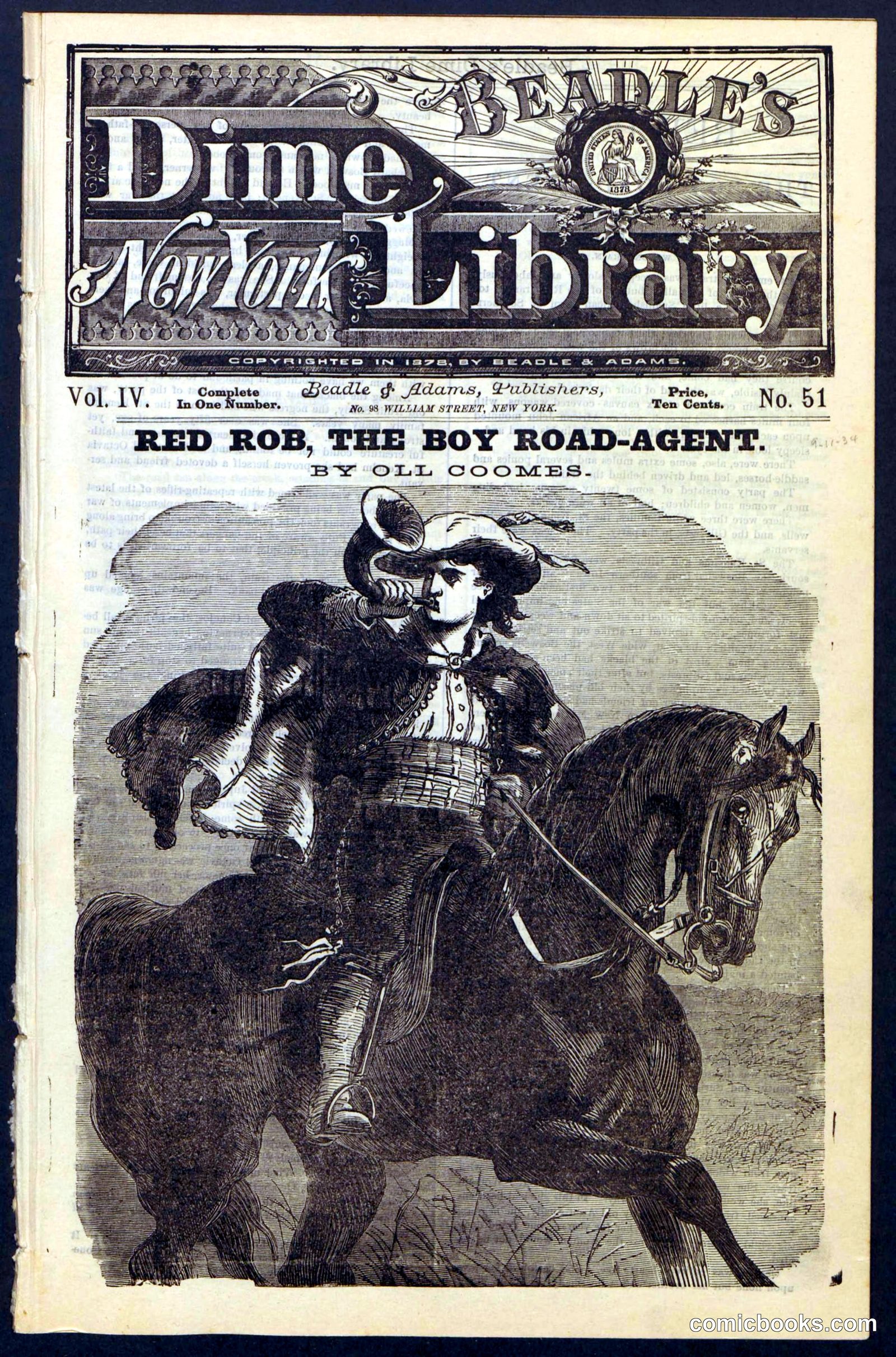 Beadle's Dime Library No. 51: Red Rob, The Boy Road-Agent