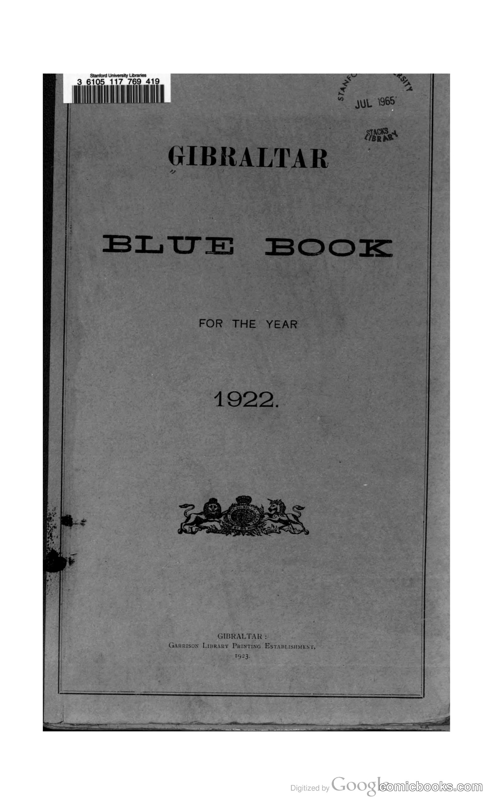 Gibraltar Blue Book