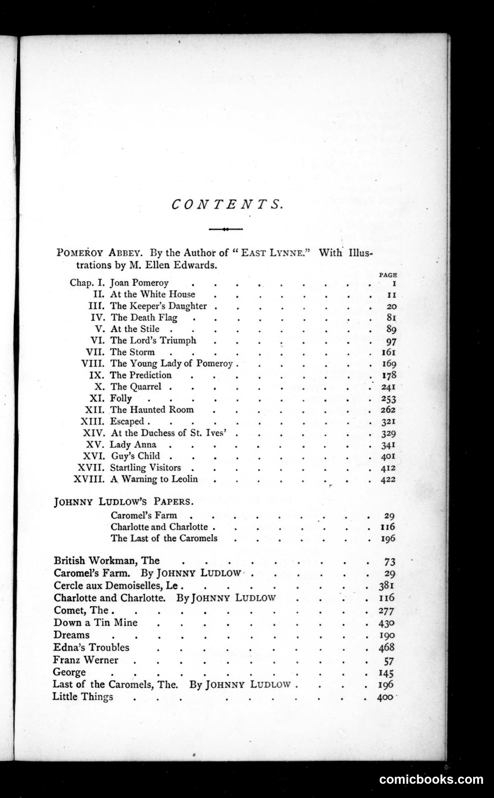 The Argosy, Vol. 25 (1878): Table of Contents
