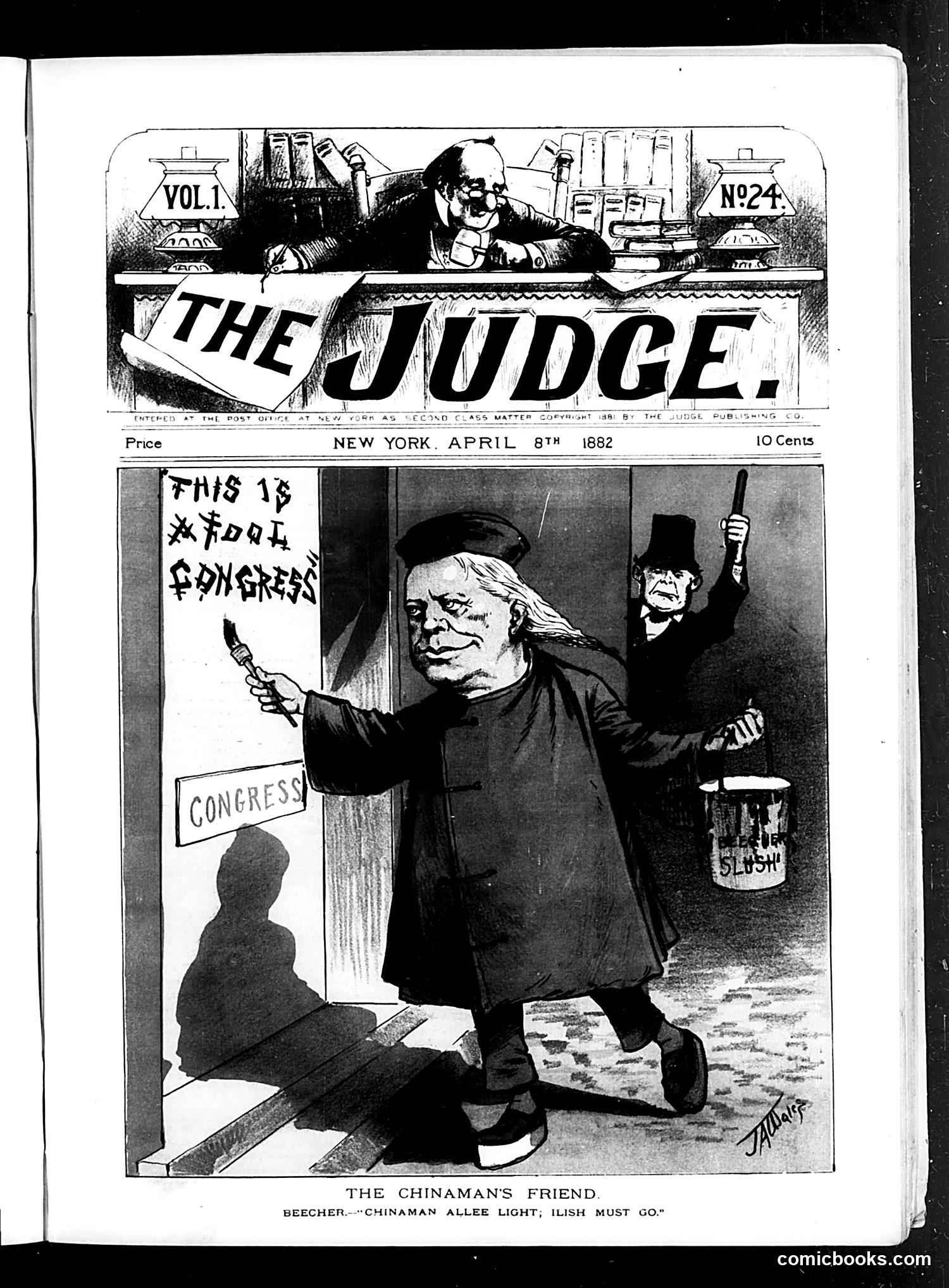 Judge — April 8, 1882 — page 1: Judge, 1882-04-08