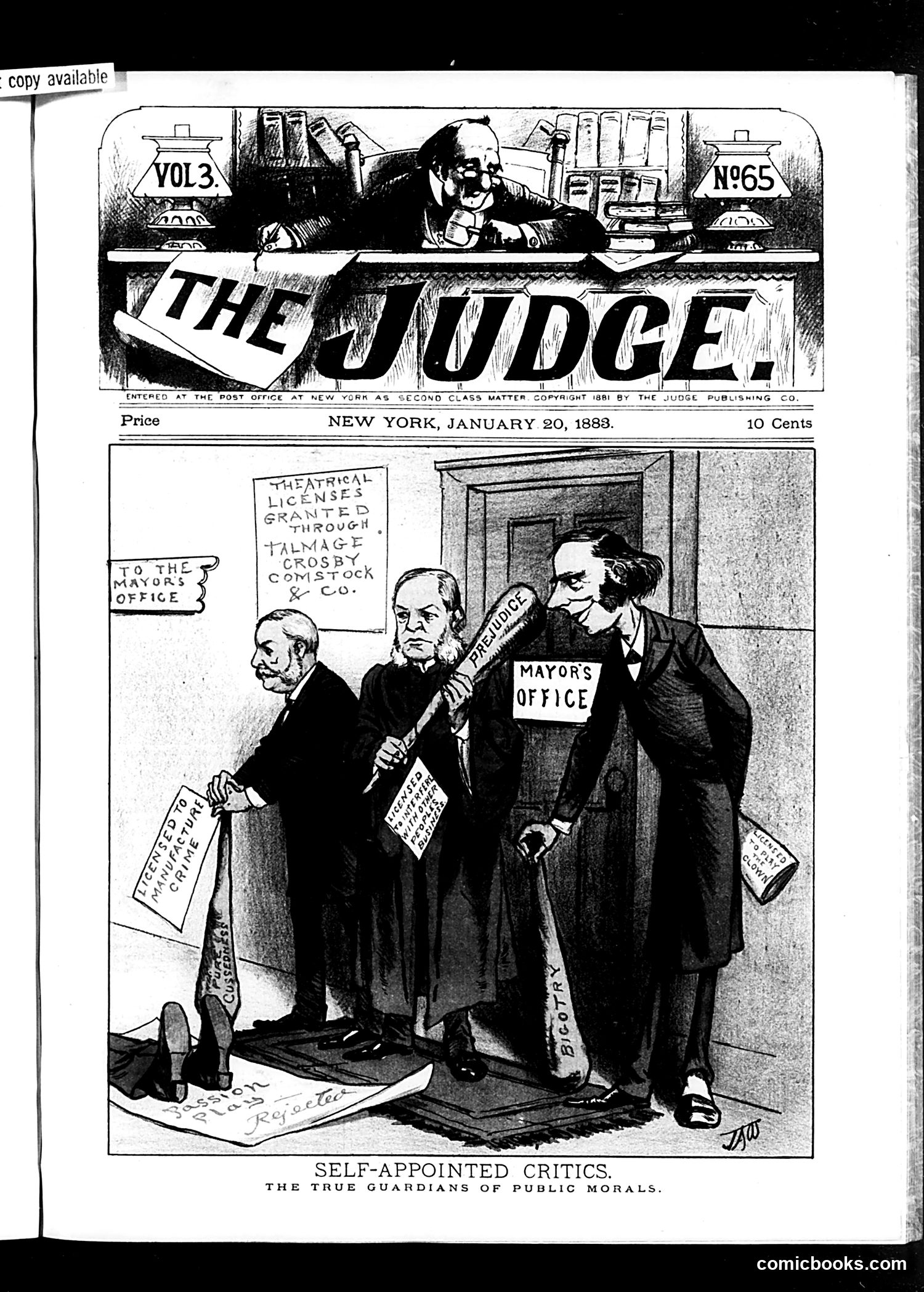 Judge — January 20, 1883 — page 1: Judge, 1883-01-20