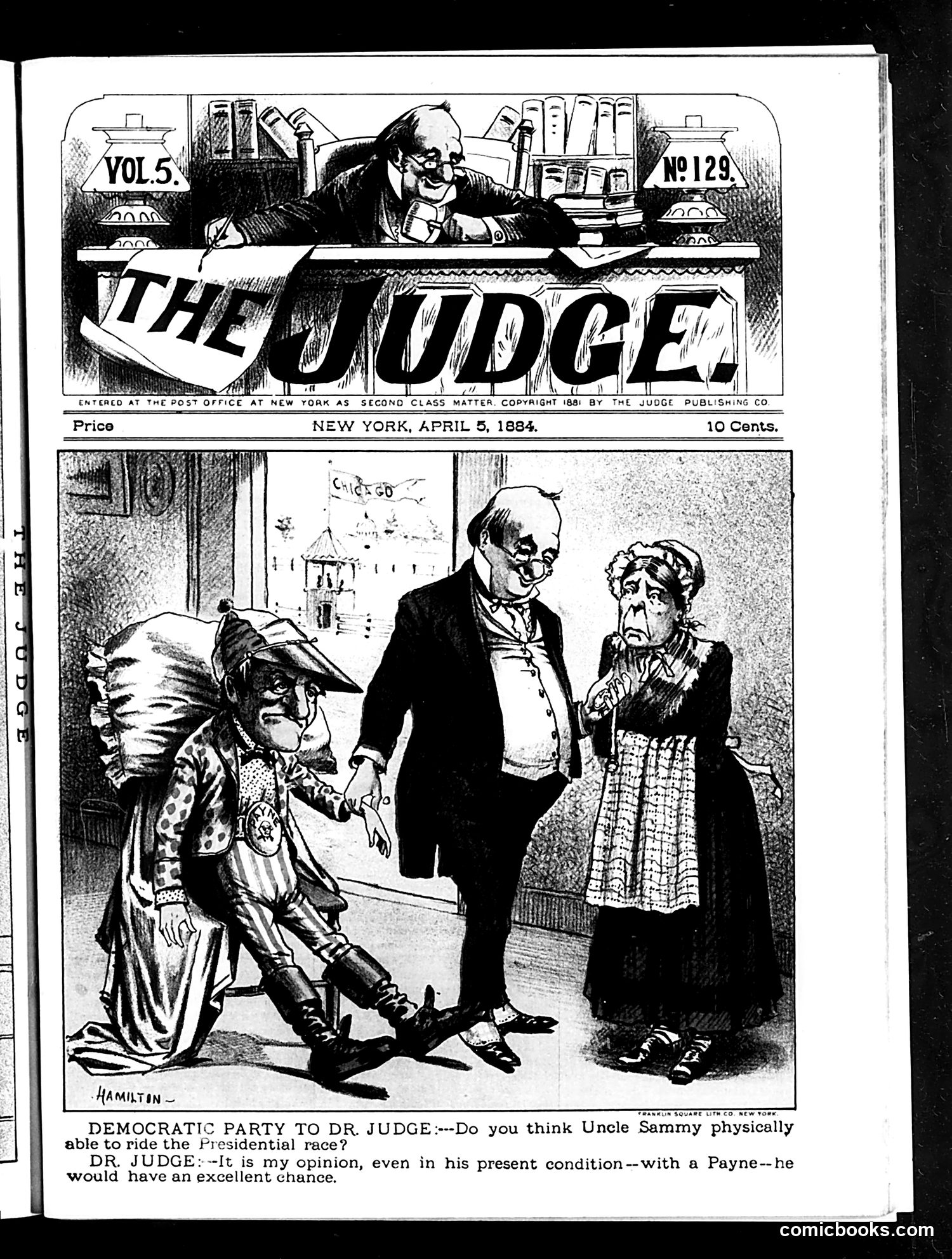 Judge — April 5, 1884 — page 1: Judge, 1884-04-05