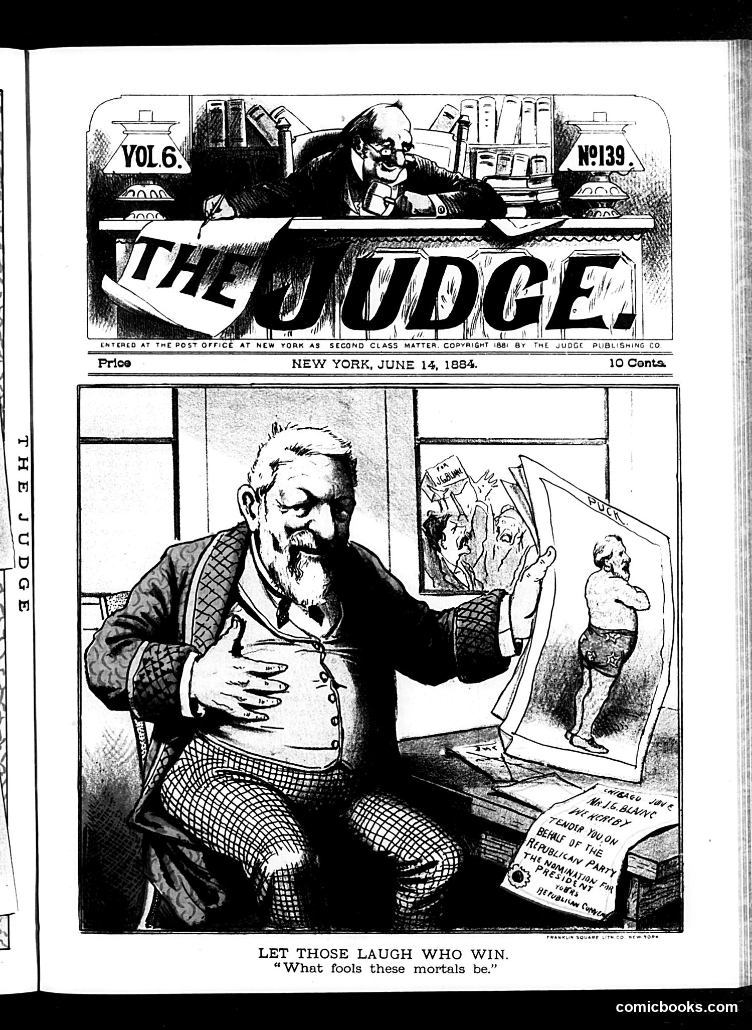 Judge — June 14, 1884 — page 1: Judge, 1884-06-14
