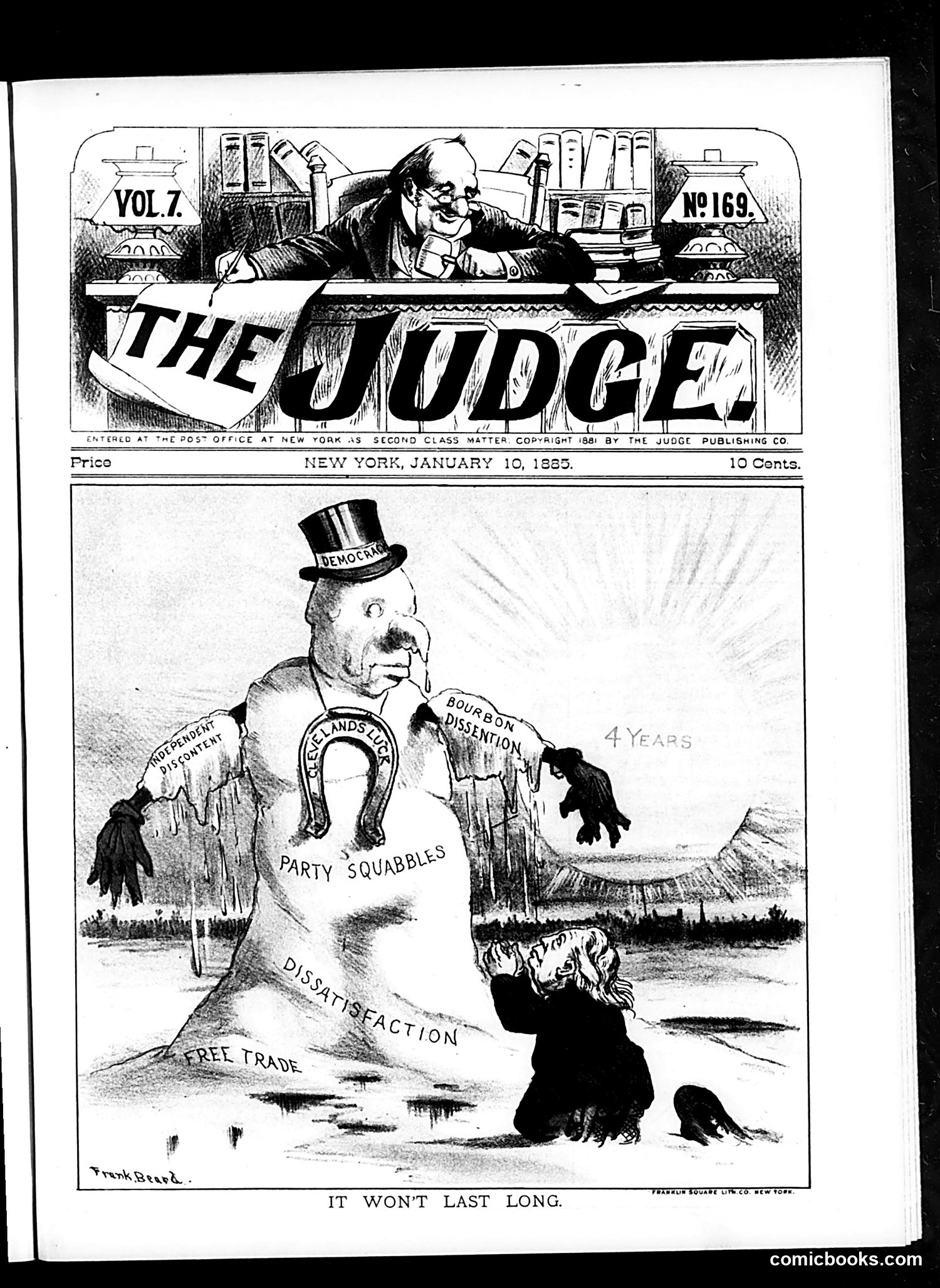 Judge — January 10, 1885 — page 1: Judge, 1885-01-10