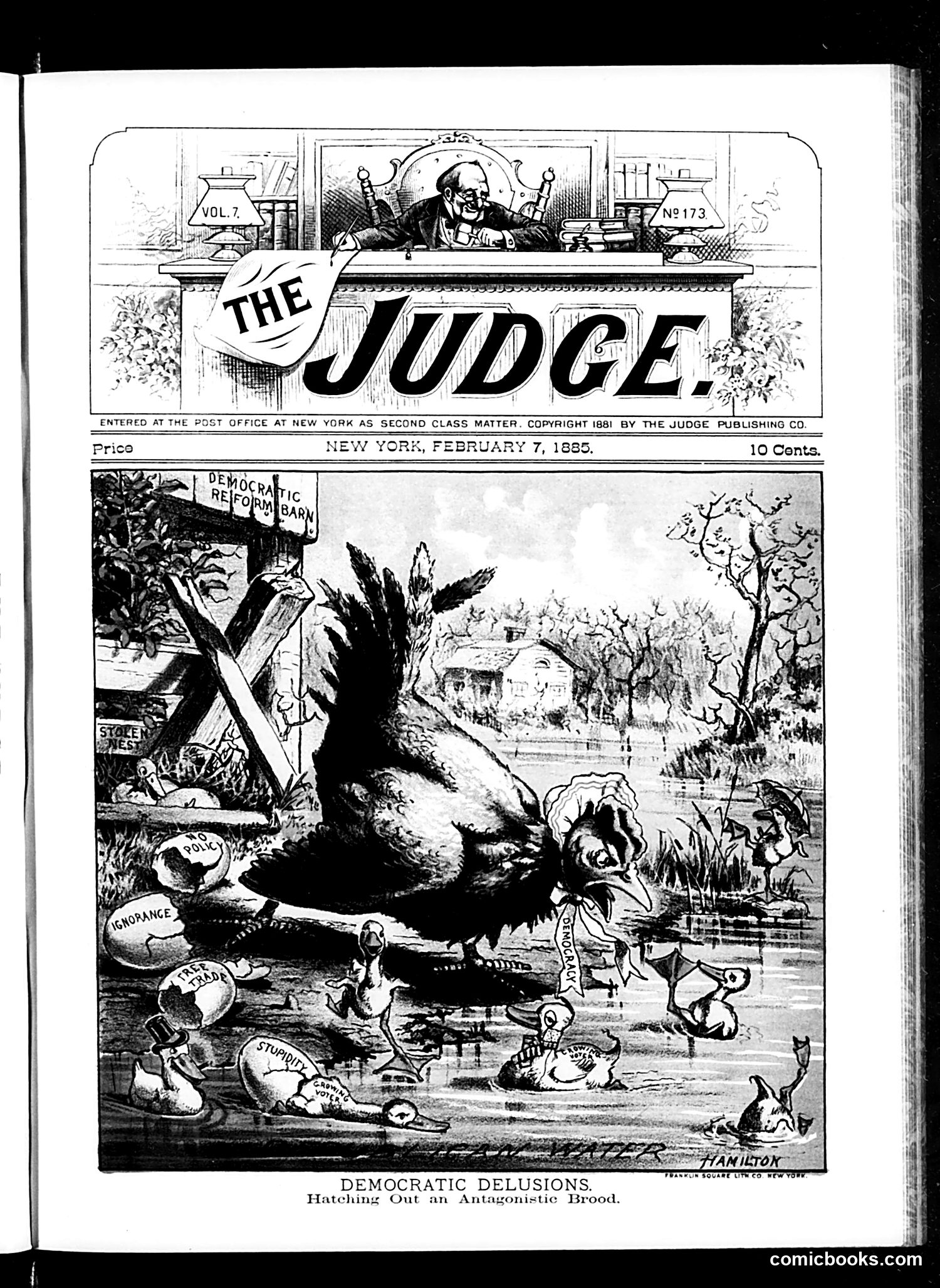 Judge — February 7, 1885 — page 1: Judge, 1885-02-07