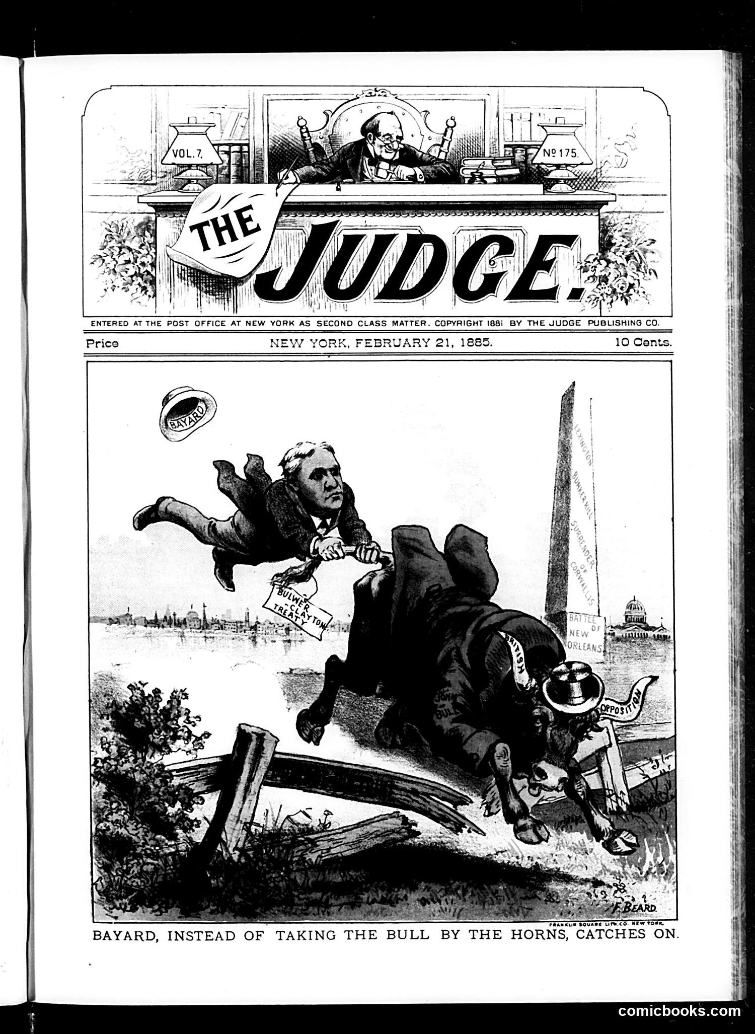 Judge — February 21, 1885 — page 1: Judge, 1885-02-21