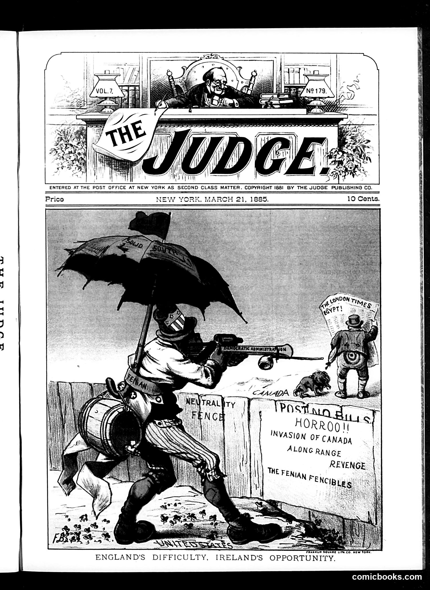 Judge — March 21, 1885 — page 1: Judge, 1885-03-21
