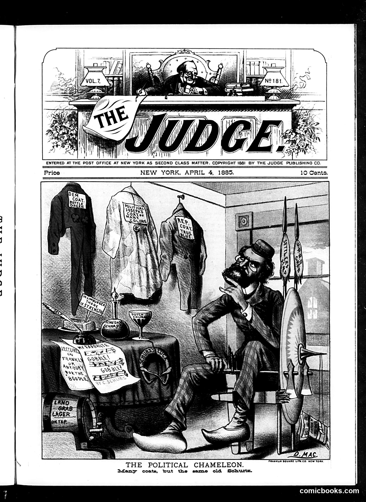 Judge — April 4, 1885 — page 1: Judge, 1885-04-04