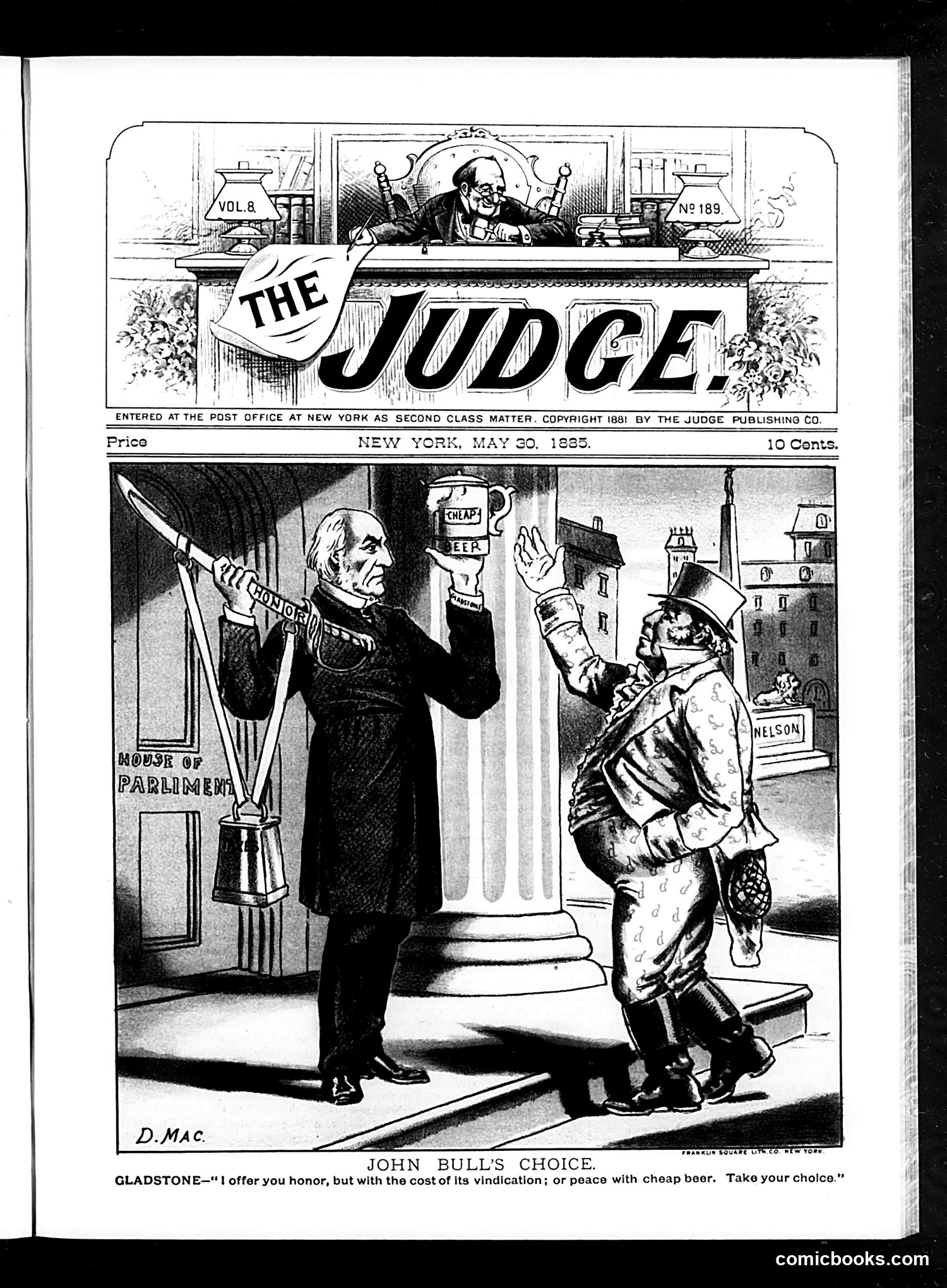 Judge — May 30, 1885 — page 1: Judge, 1885-05-30