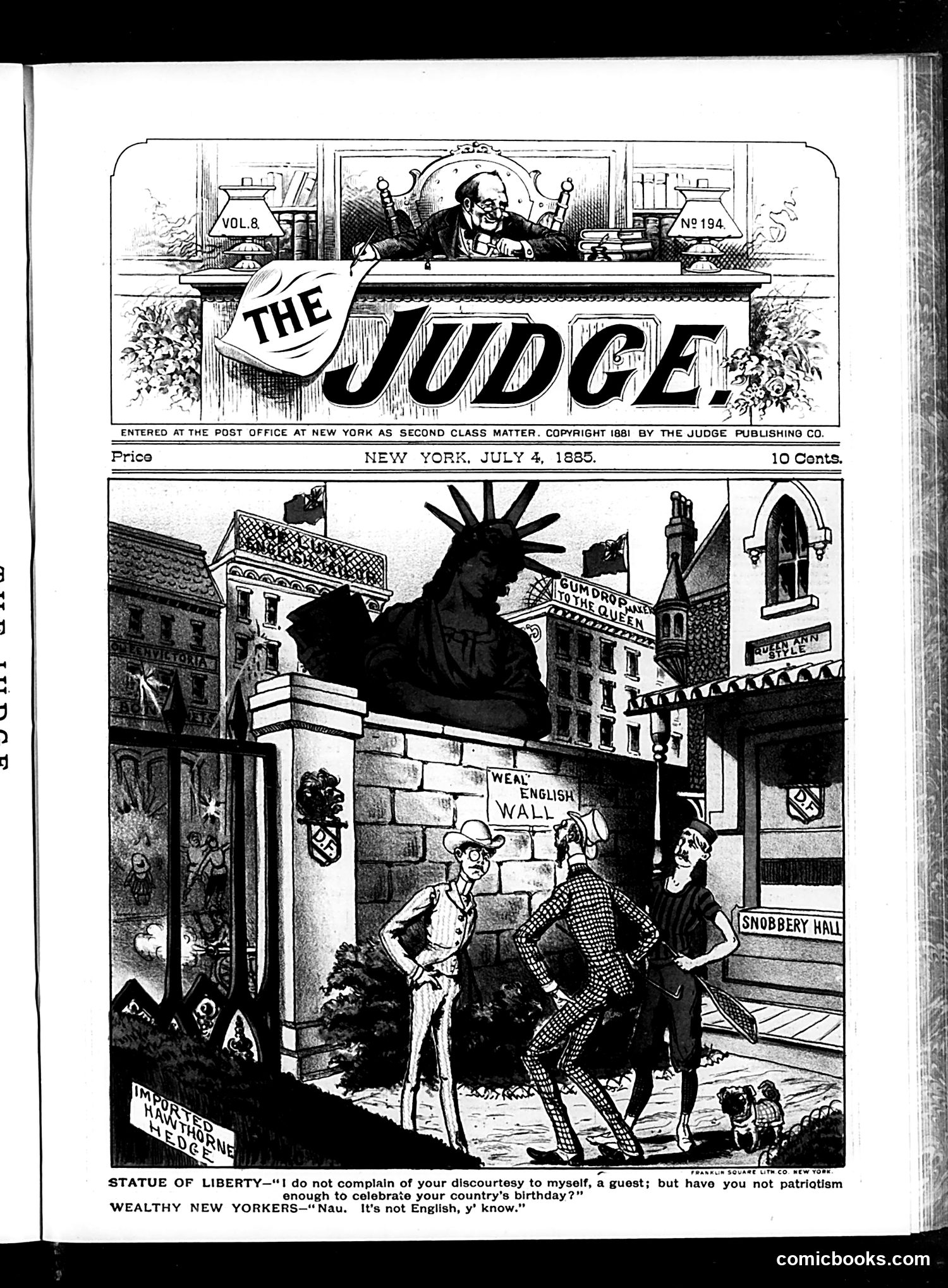 Judge — July 4, 1885 — page 1: Judge, 1885-07-04