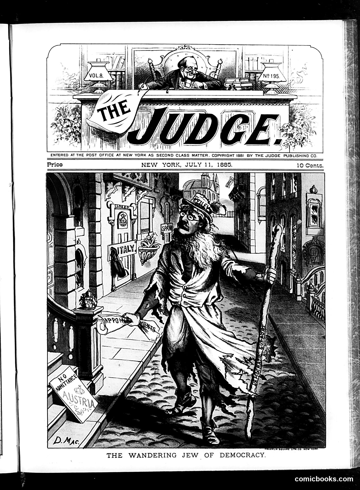 Judge — July 11, 1885 — page 1: Judge, 1885-07-11