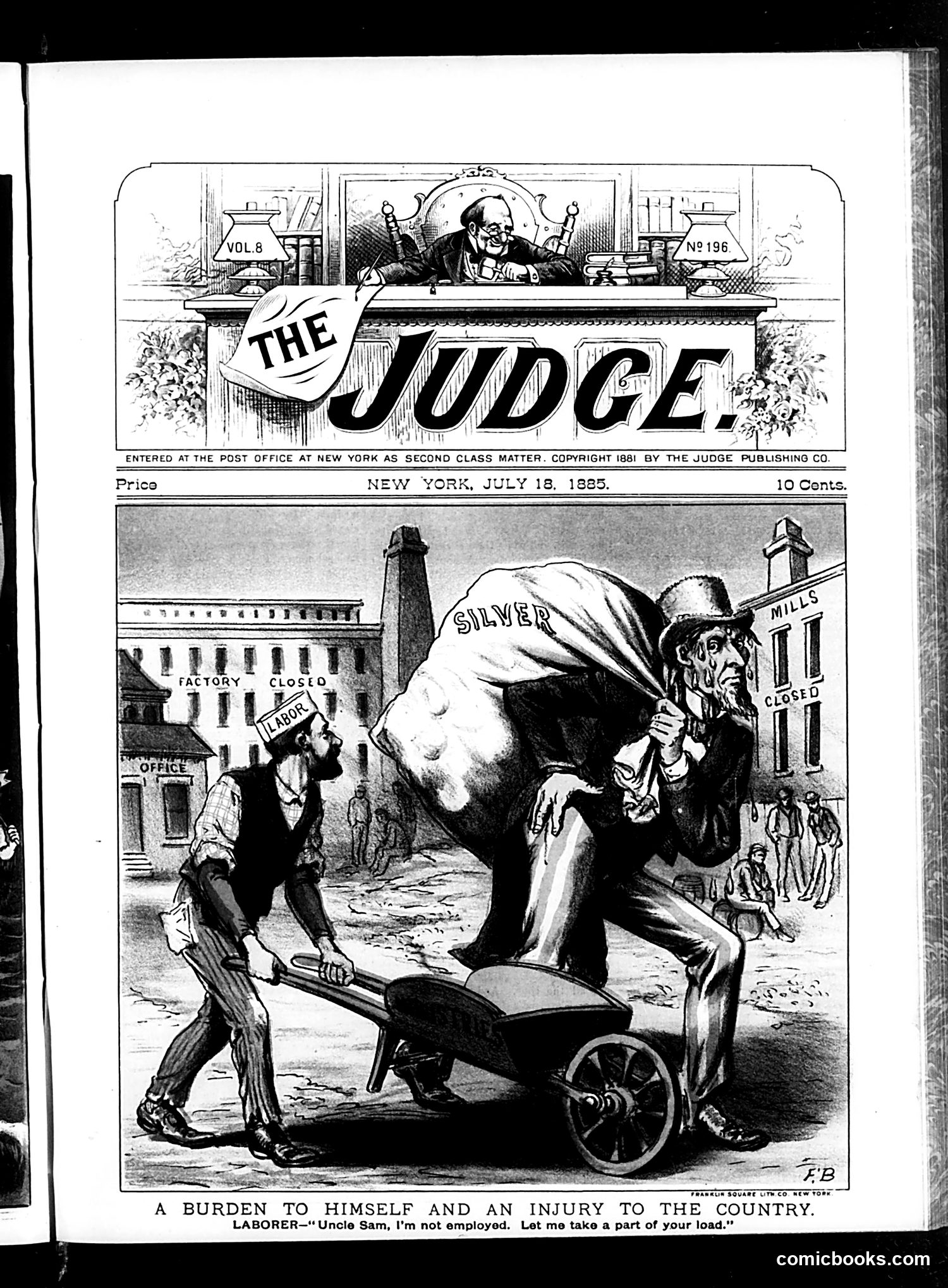 Judge — July 18, 1885 — page 1: Judge, 1885-07-18