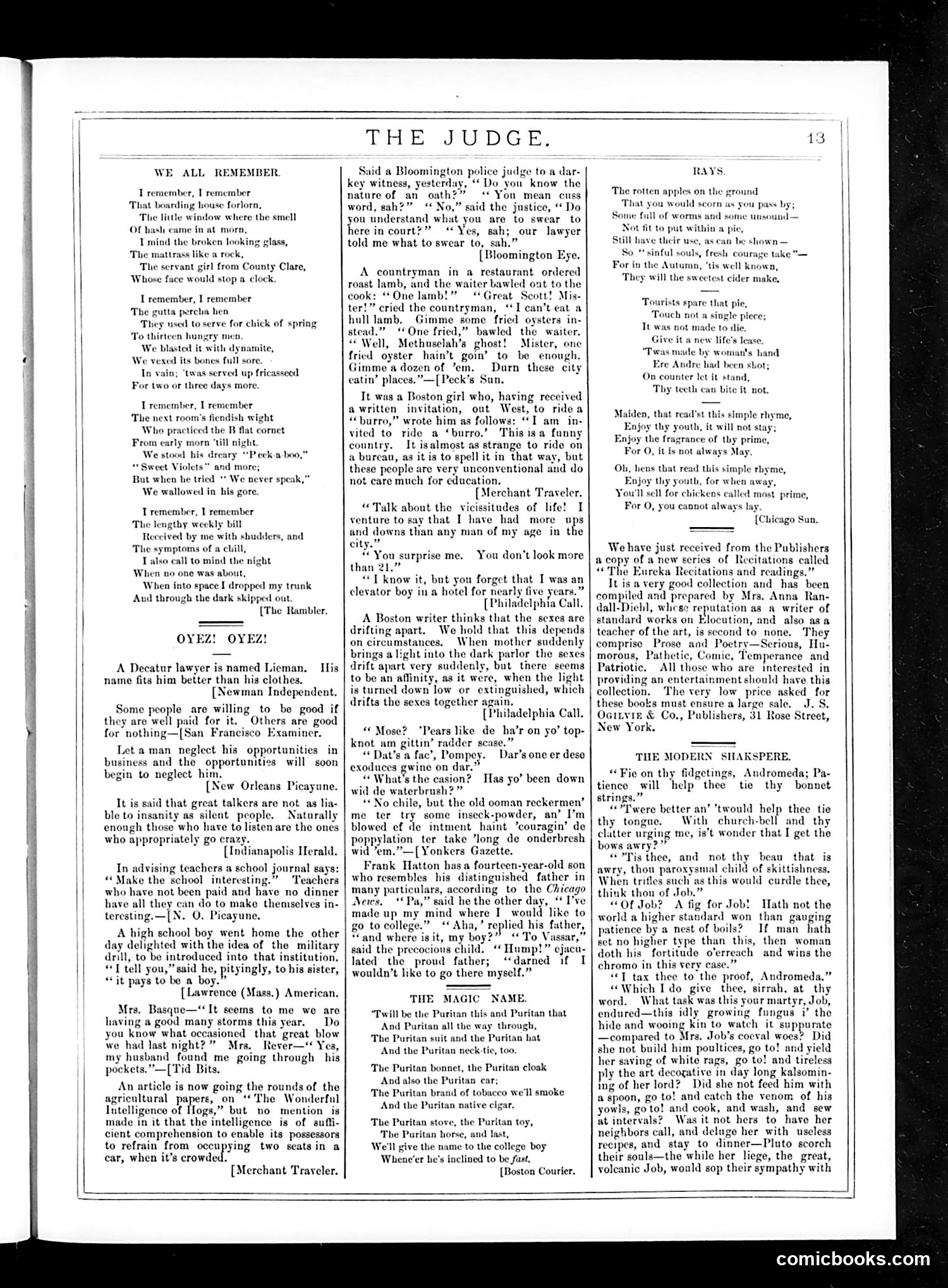 Judge — October 10, 1885 — page 13
