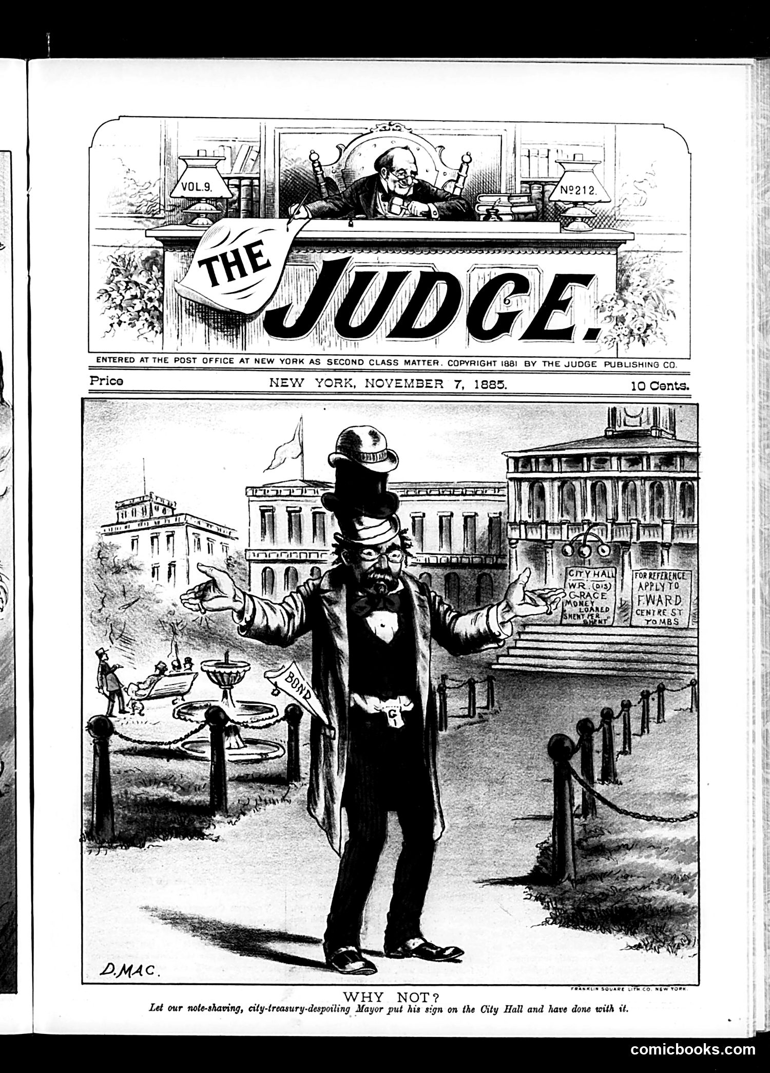 Judge — November 7, 1885 — page 1: Judge, 1885-11-07