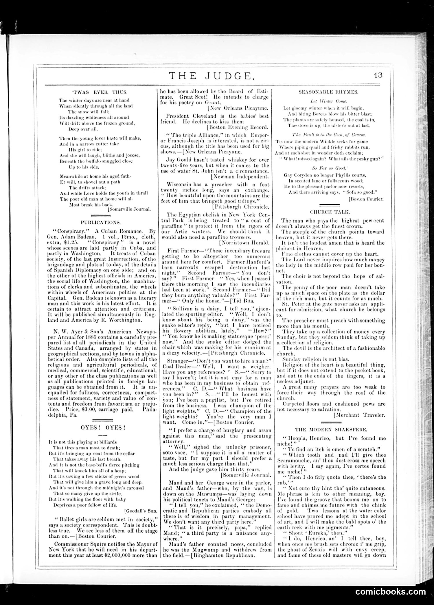 Judge — November 21, 1885 — page 13