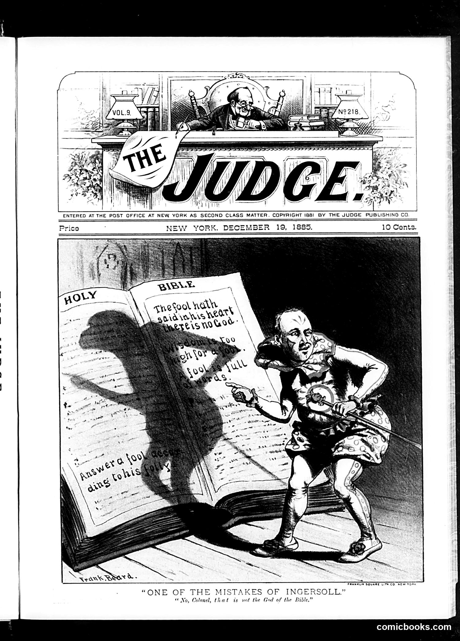 Judge — December 19, 1885 — page 1: Judge, 1885-12-19