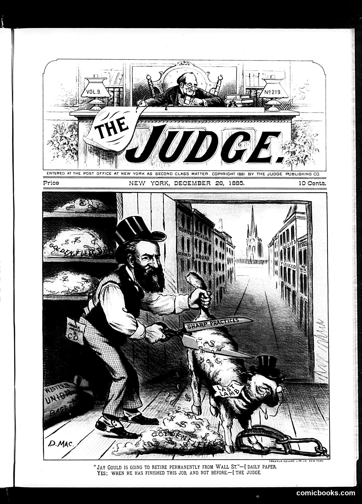 Judge — December 26, 1885 — page 1: Judge, 1885-12-26