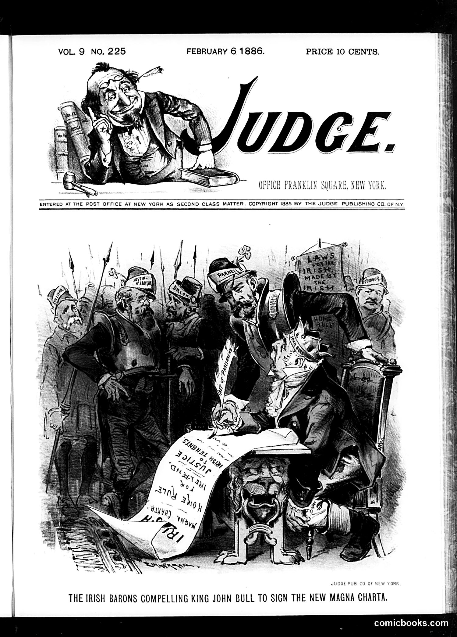 Judge — February 6, 1886 — page 1: Judge, 1886-02-06