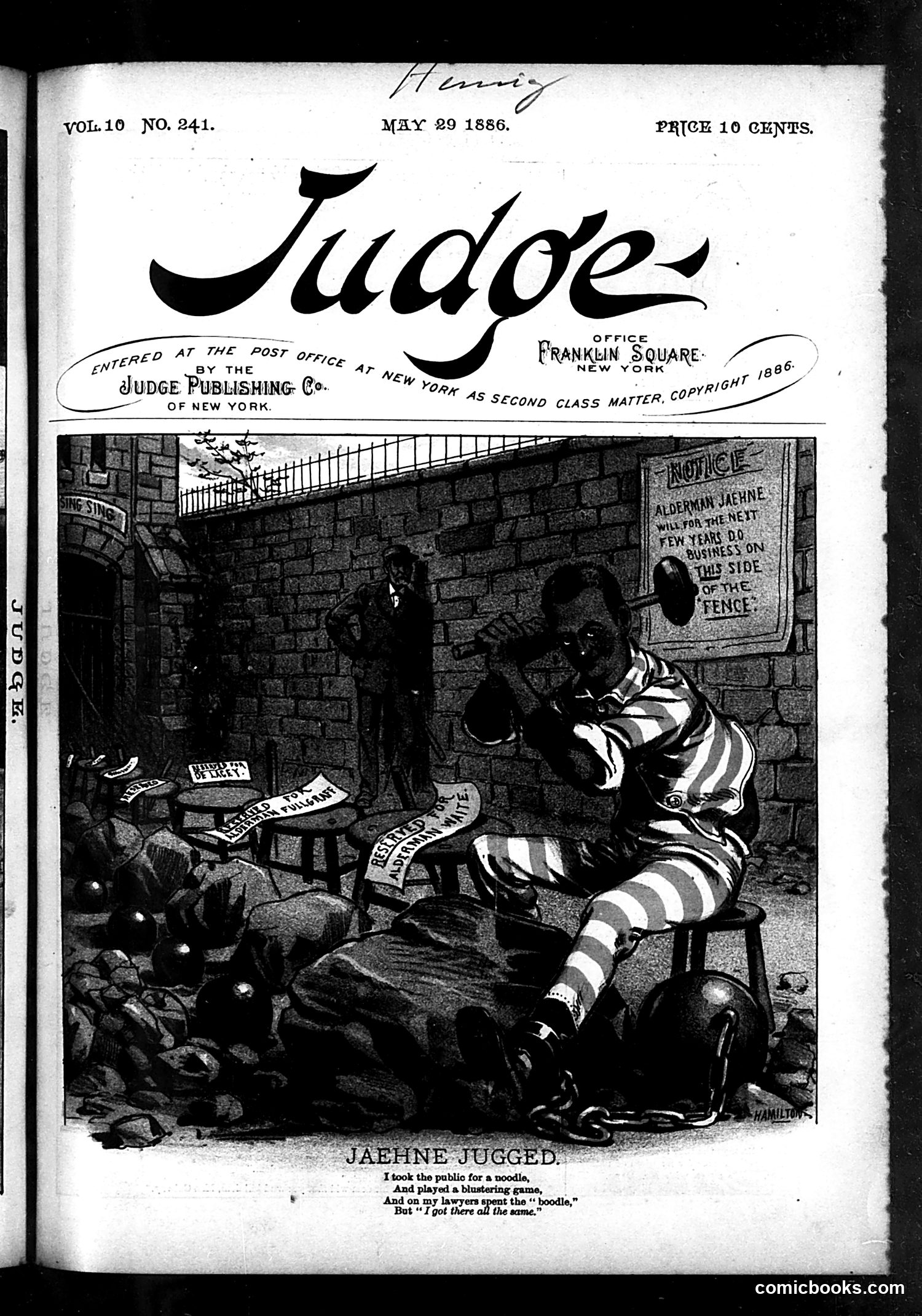 Judge — May 29, 1886 — page 1: Judge, 1886-05-29