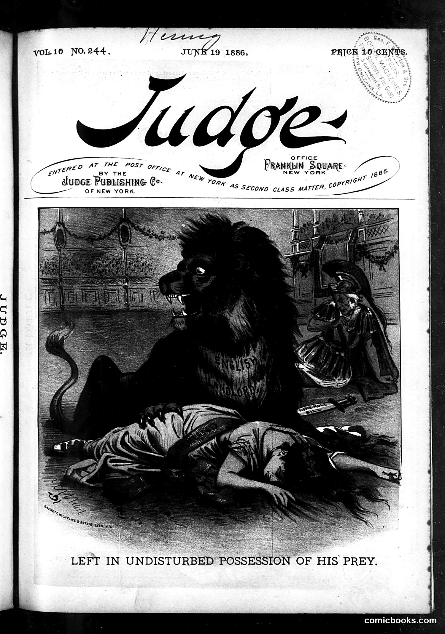 Judge — June 19, 1886 — page 1: Judge, 1886-06-19