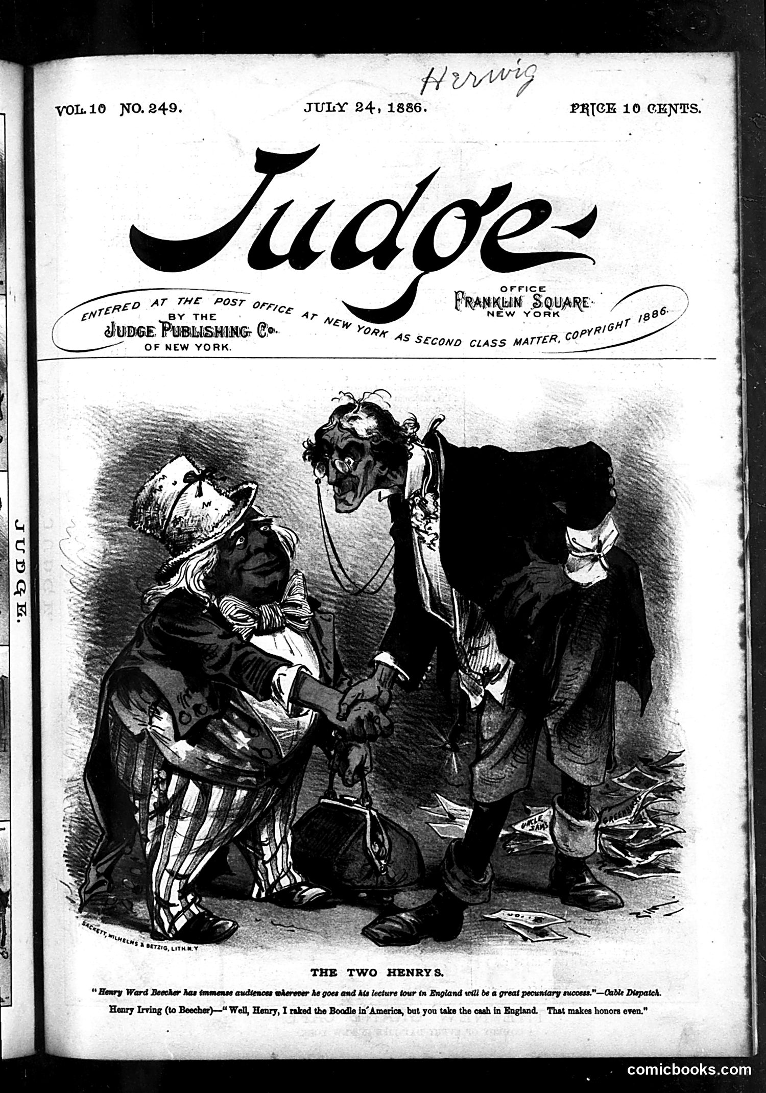 Judge — July 24, 1886 — page 1: Judge, 1886-07-24