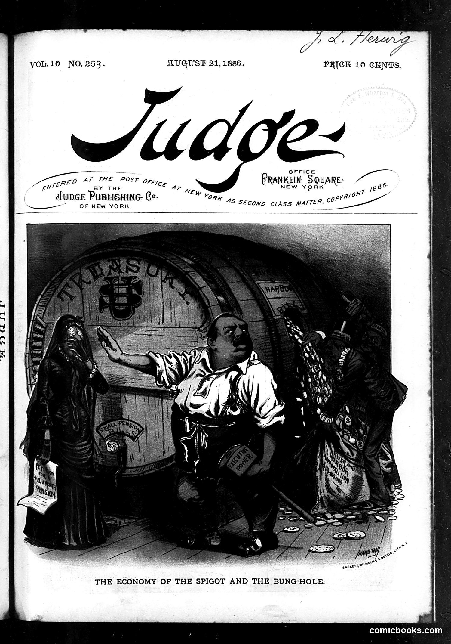 Judge — August 21, 1886 — page 1: Judge, 1886-08-21
