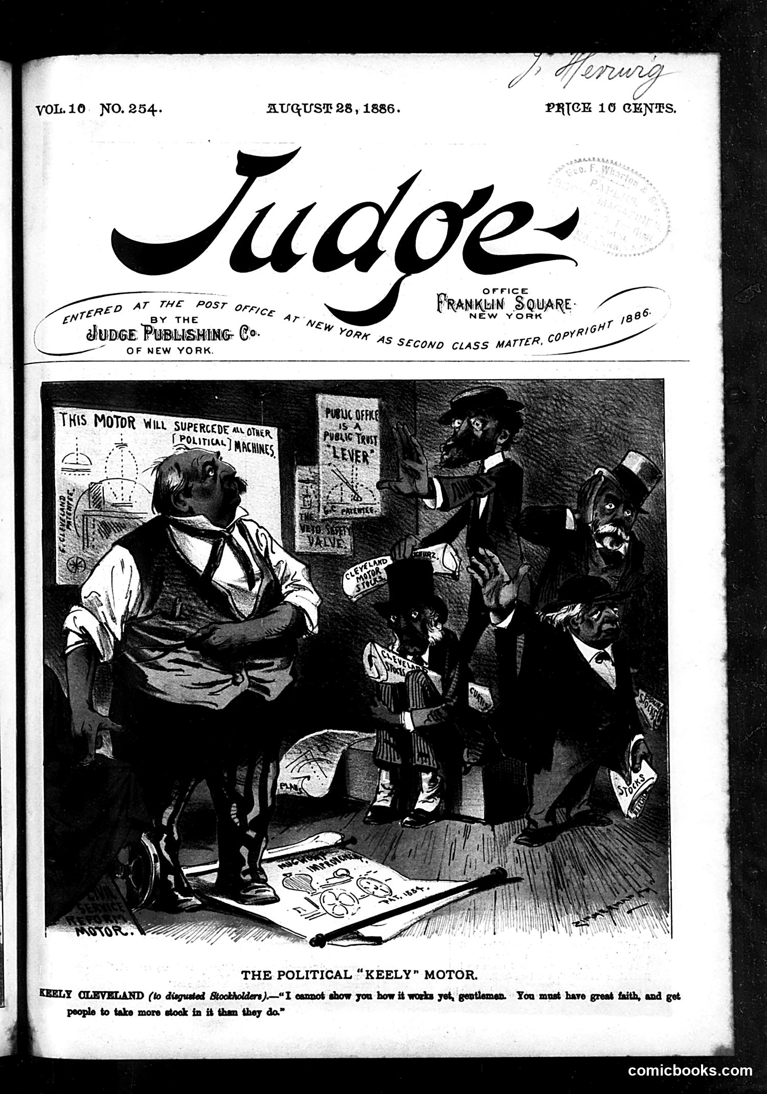 Judge — August 28, 1886 — page 1: Judge, 1886-08-28
