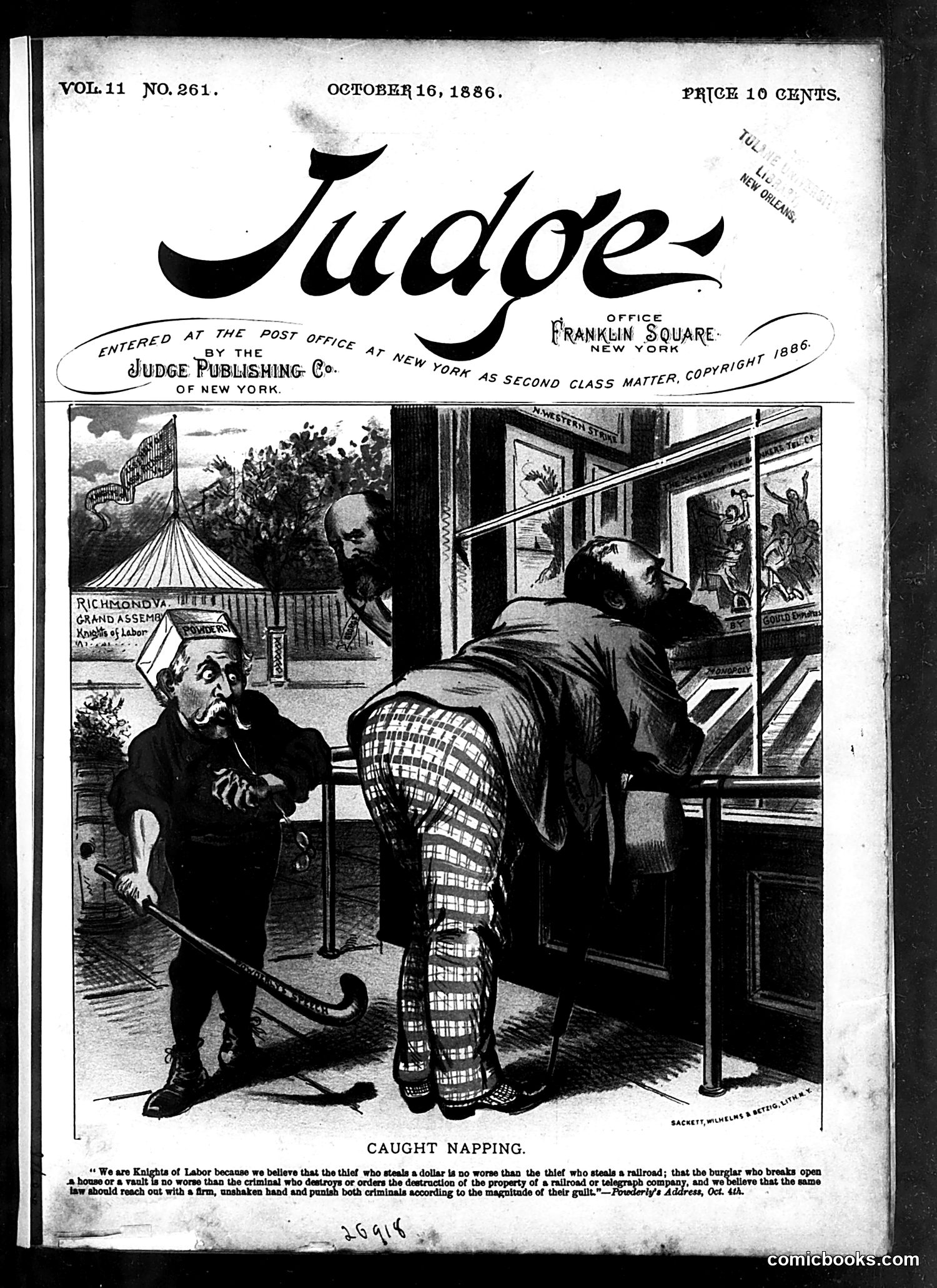 Judge — October 16, 1886 — page 1: Judge, 1886-10-16