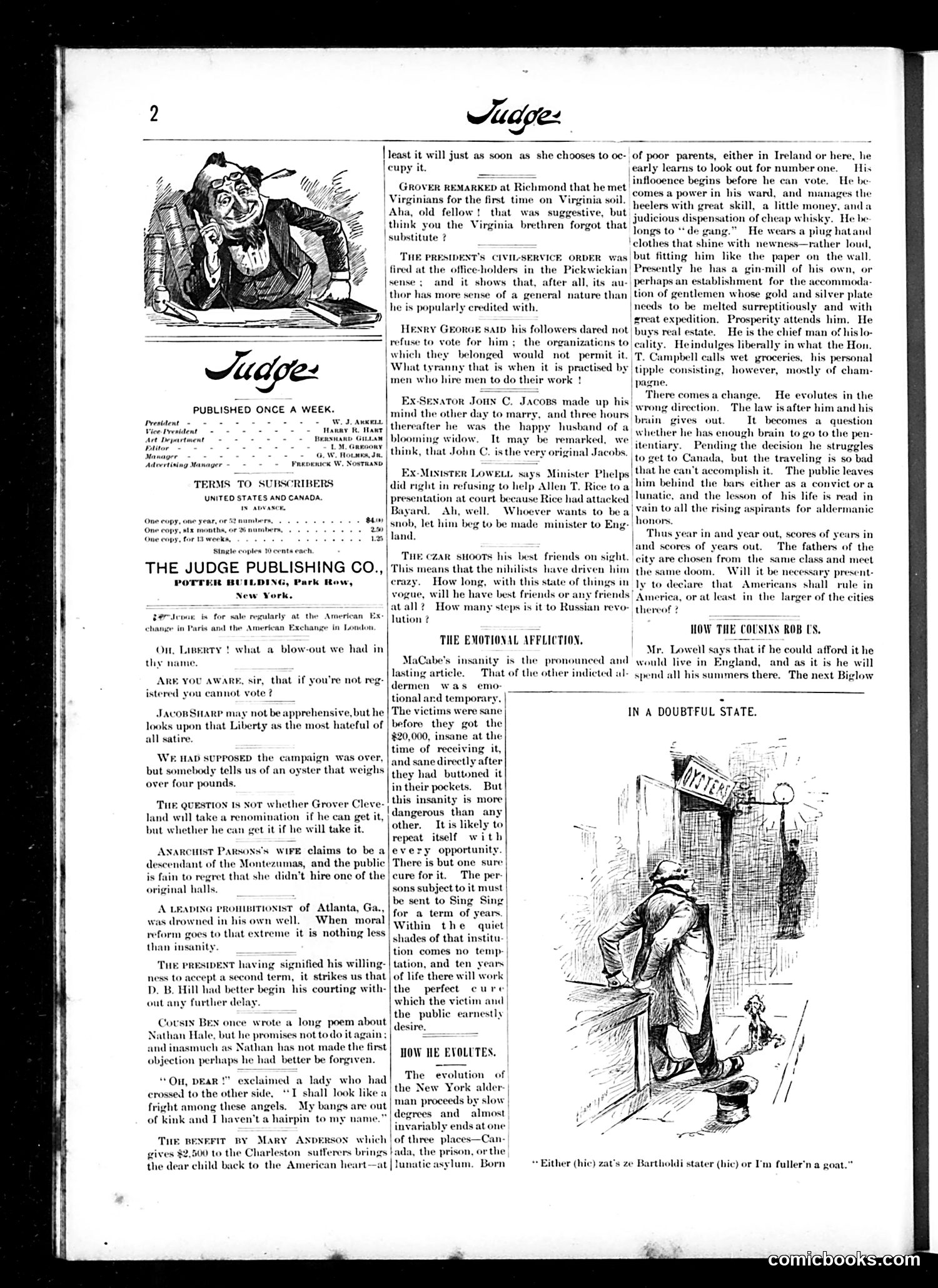 Judge — November 6, 1886 — page 2: Judge, 1886-11-06