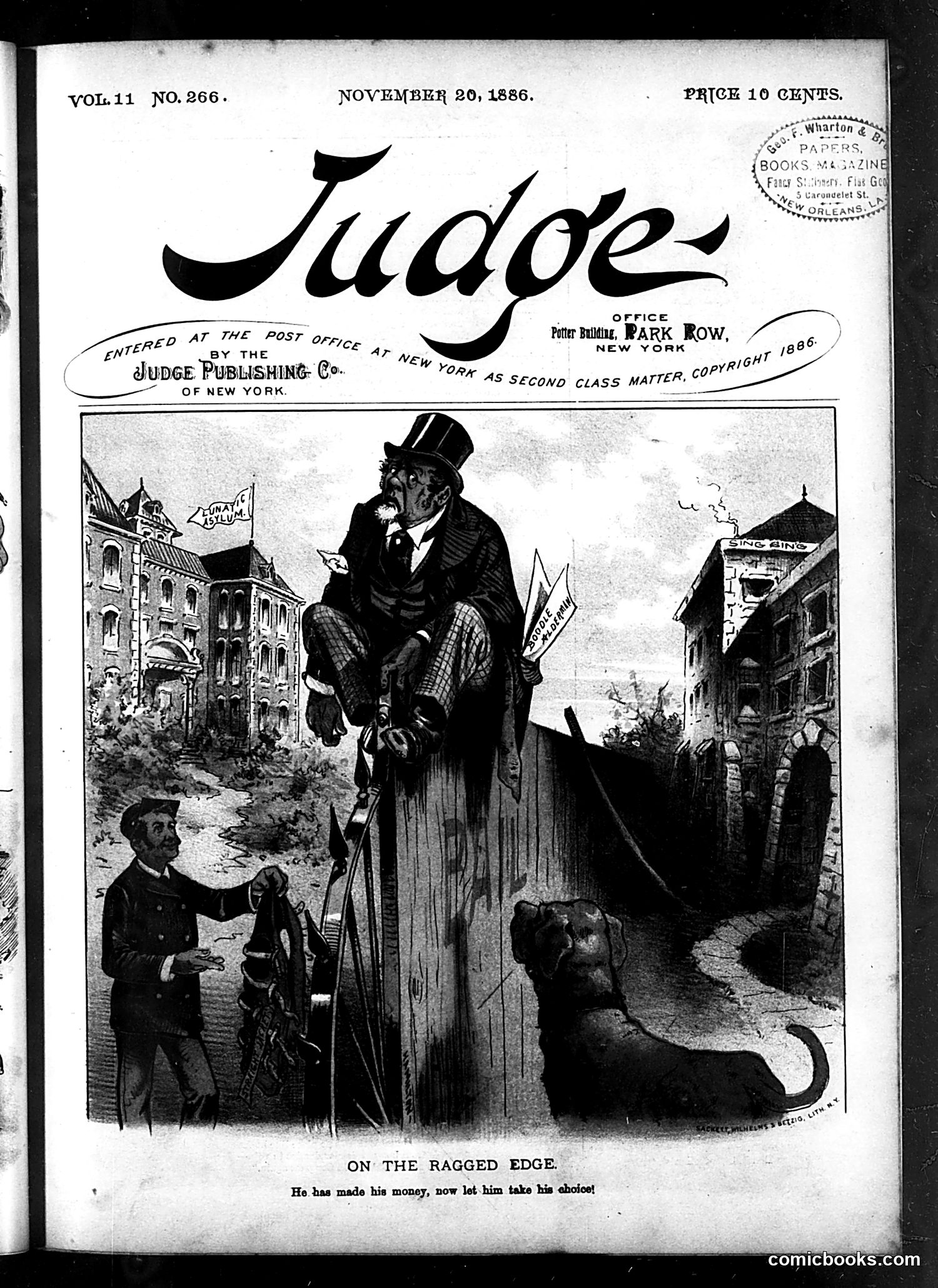 Judge — November 20, 1886 — page 1: Judge, 1886-11-20