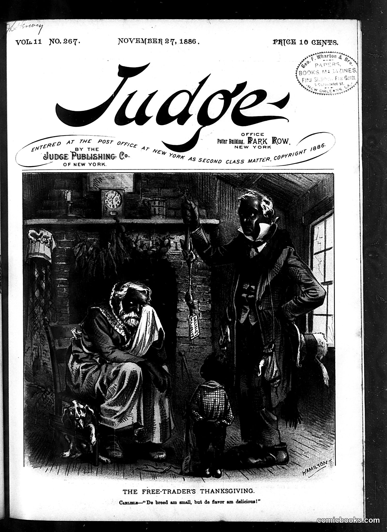 Judge — November 27, 1886 — page 1: Judge, 1886-11-27