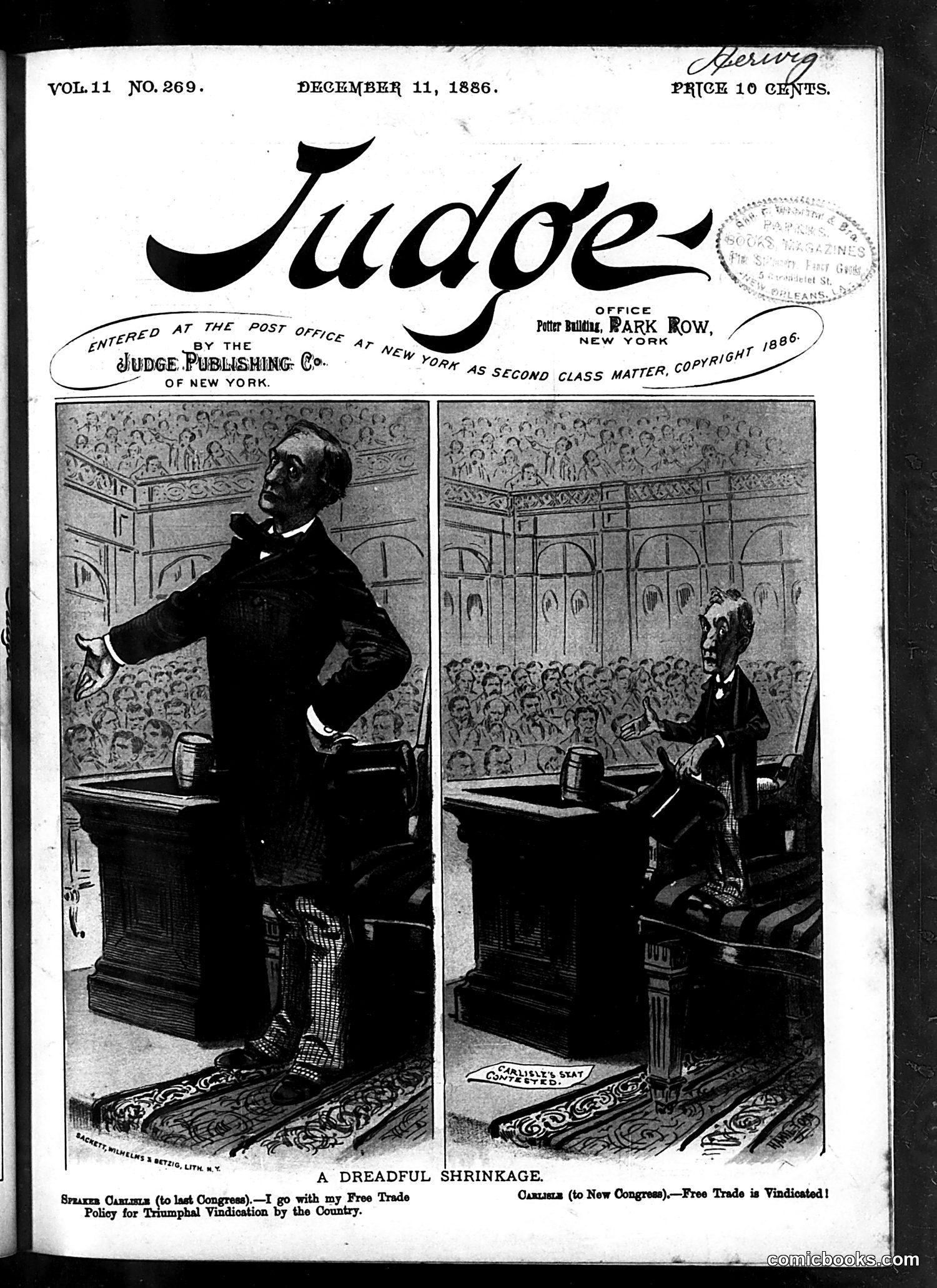 Judge — December 11, 1886 — page 1: Judge, 1886-12-11