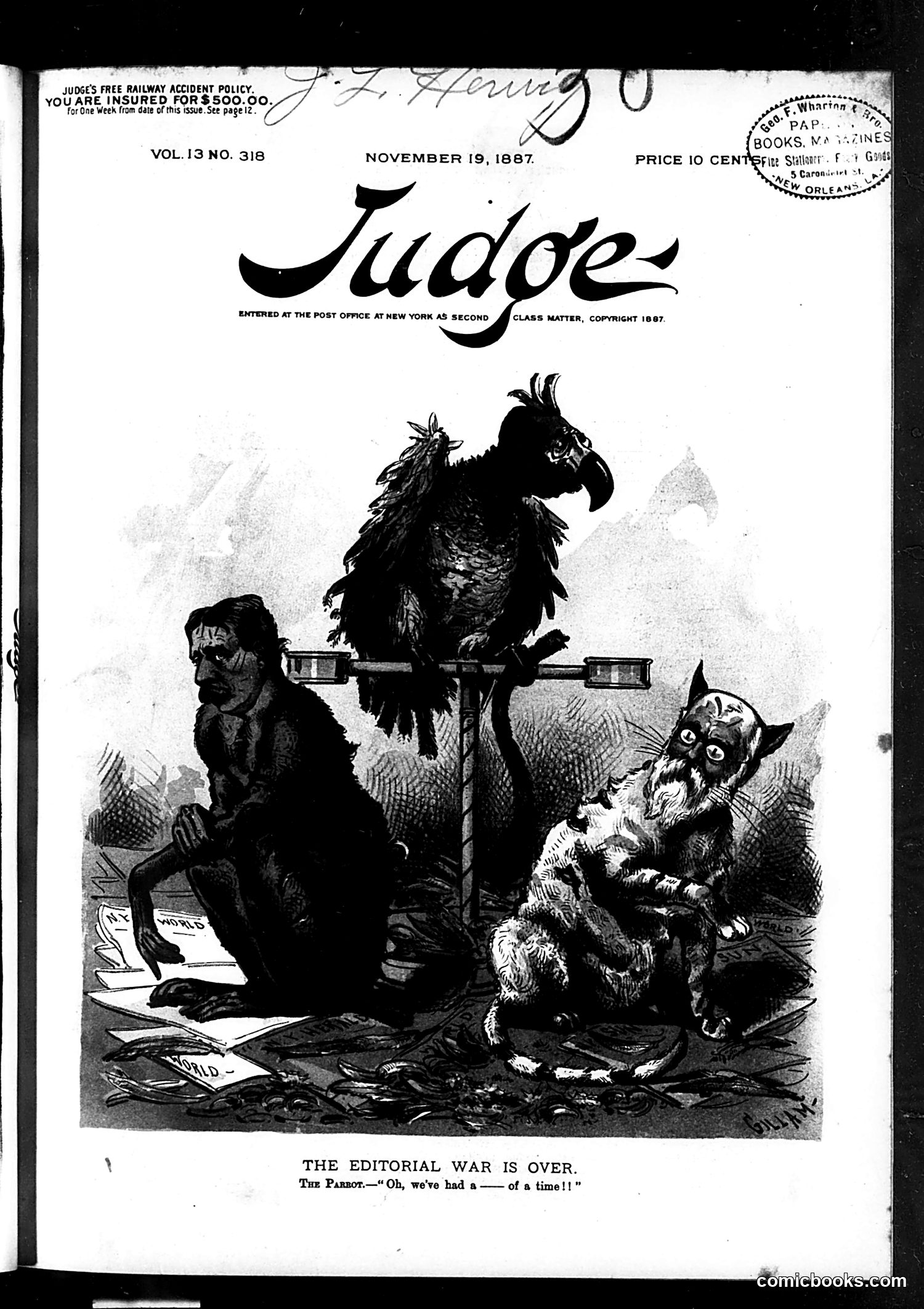 Judge — November 19, 1887 — page 1: Judge, 1887-11-19