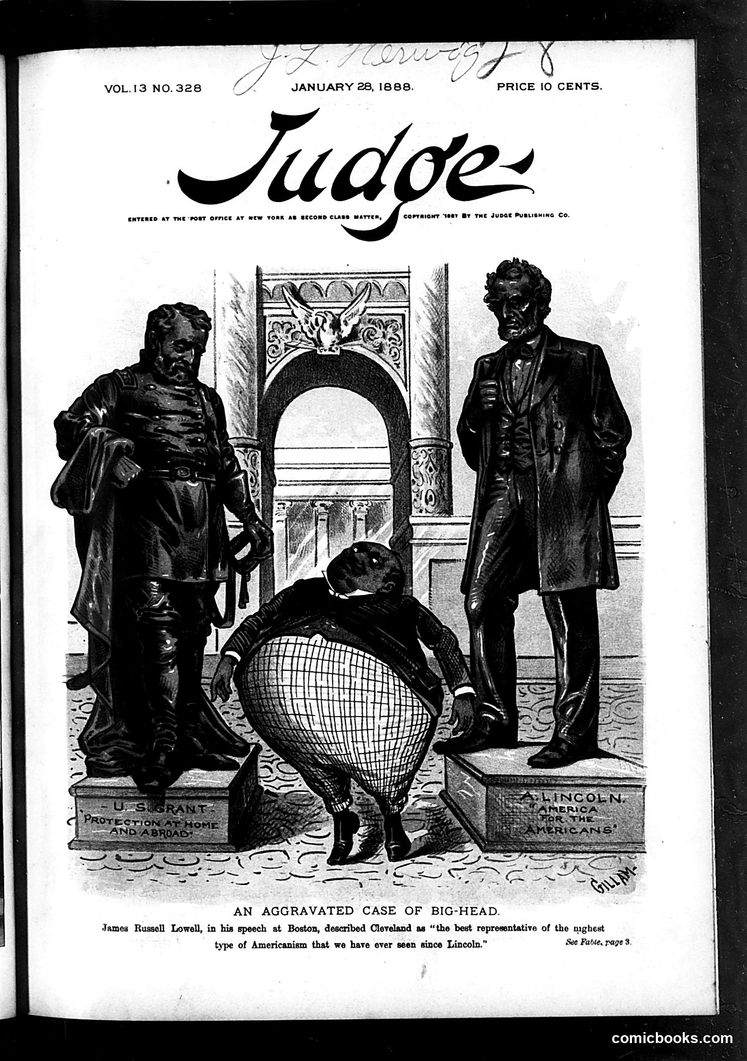 Judge — January 28, 1888 — page 1: Judge, 1888-01-28