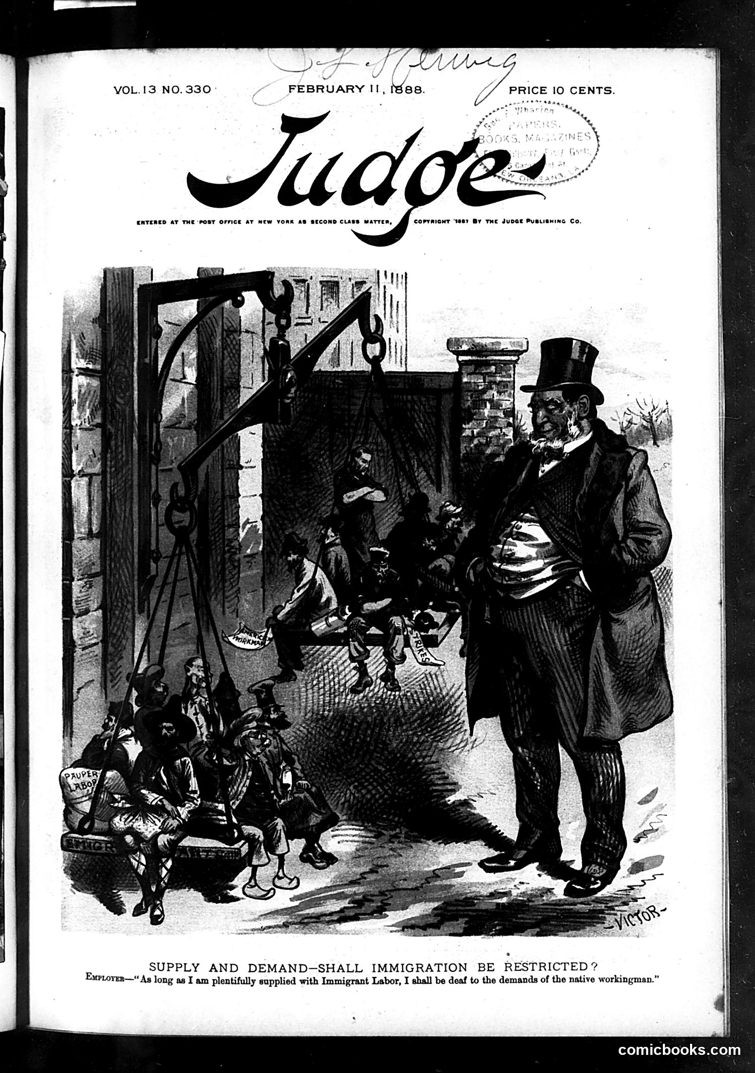 Judge — February 11, 1888 — page 1: Judge, 1888-02-11