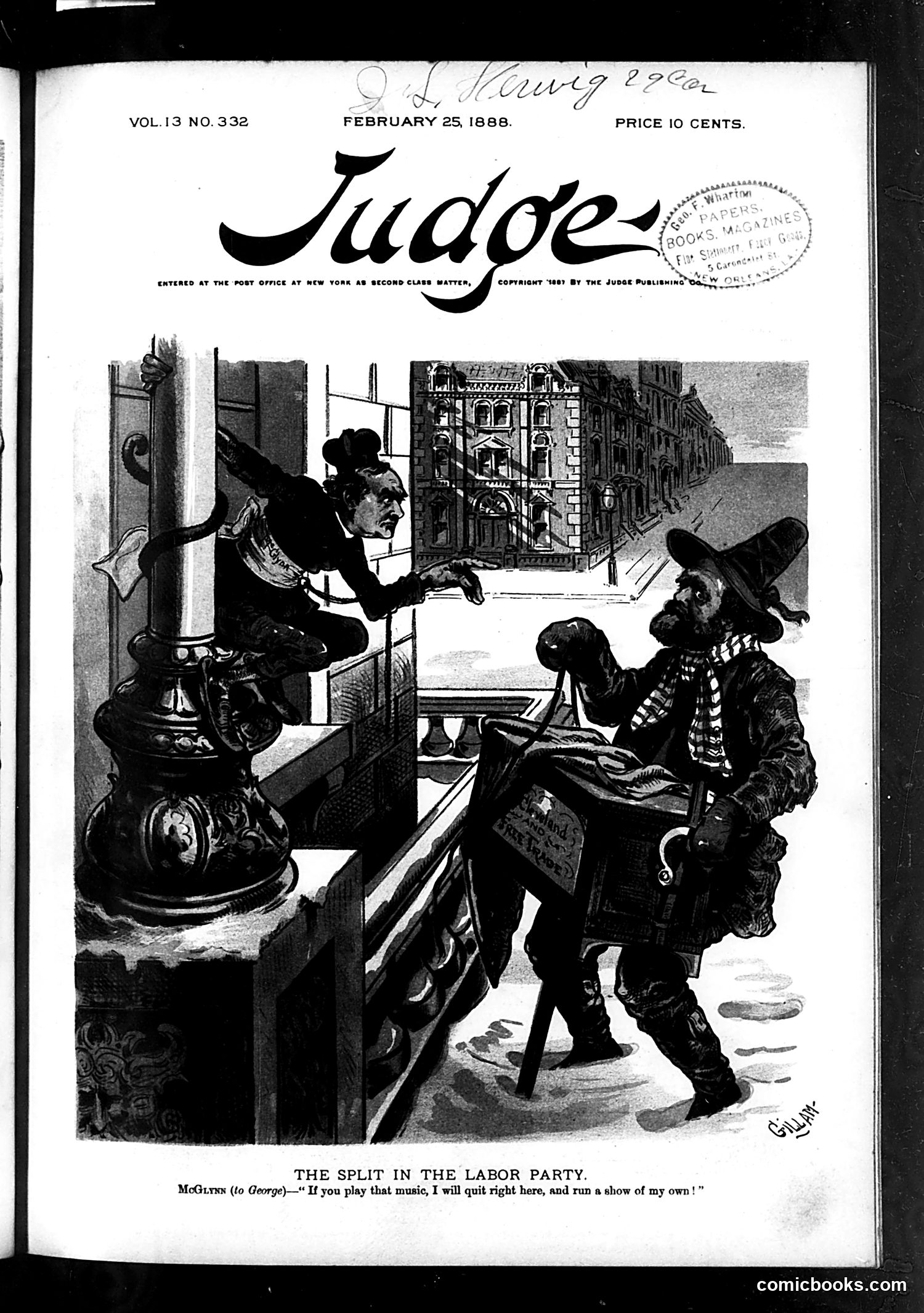 Judge — February 25, 1888 — page 1: Judge, 1888-02-25