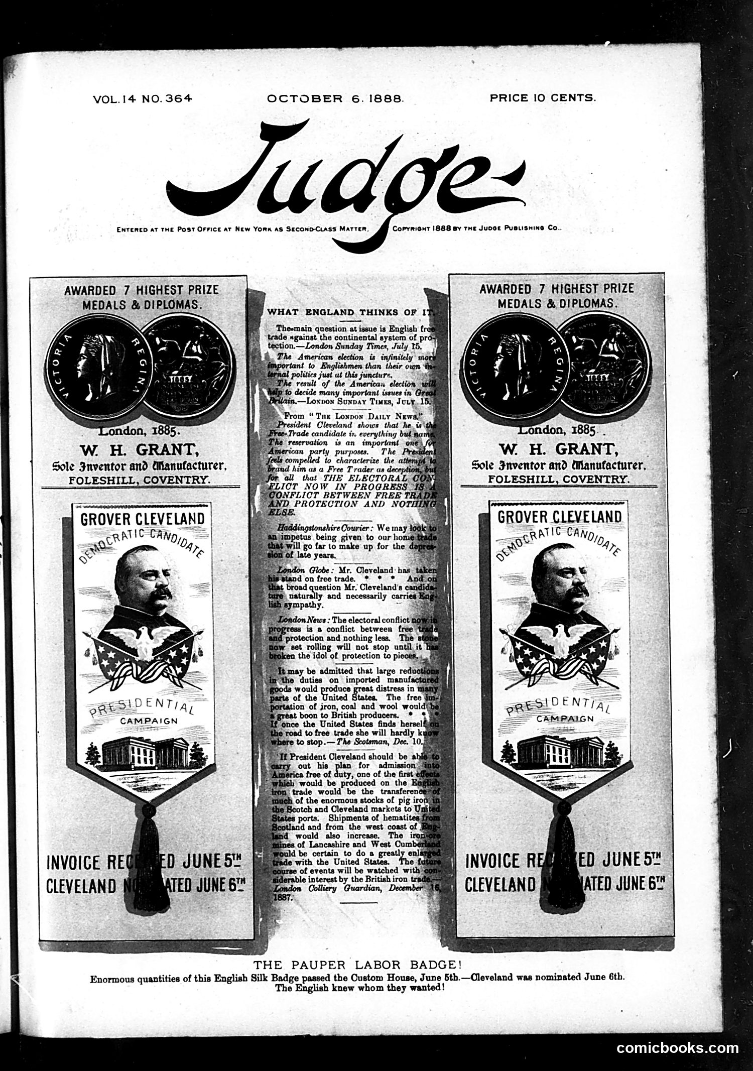 Judge — October 6, 1888 — page 1: Judge, 1888-10-06