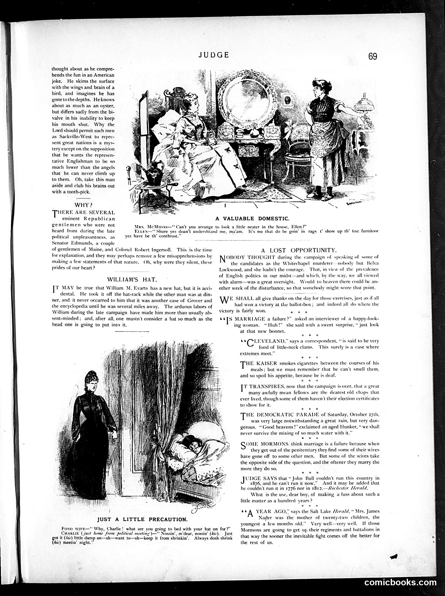 Judge — November 10, 1888 — page 3: Judge, 1888-11-10